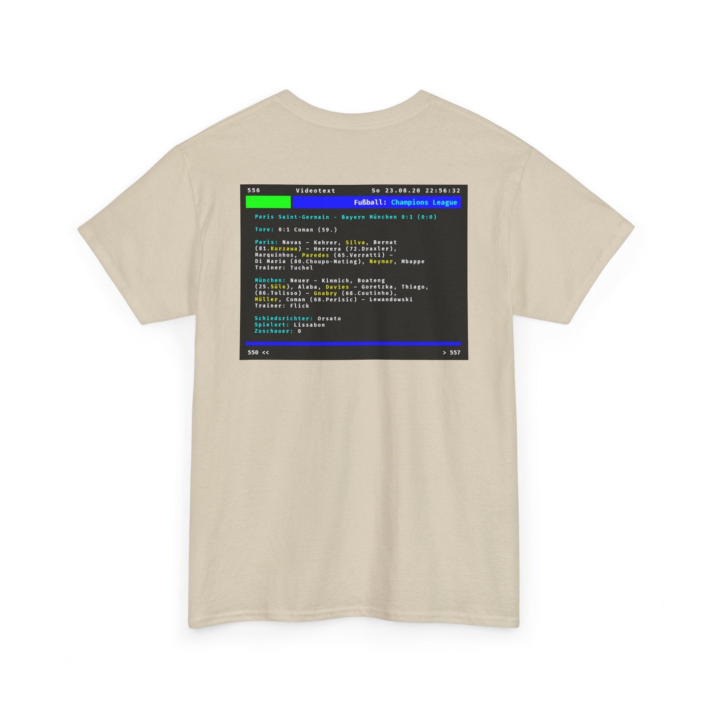 Videotext Shirt - Champions League Finale 2020 FC Bayern München vs Paris Saint-Germain, T-Shirt with classic design.