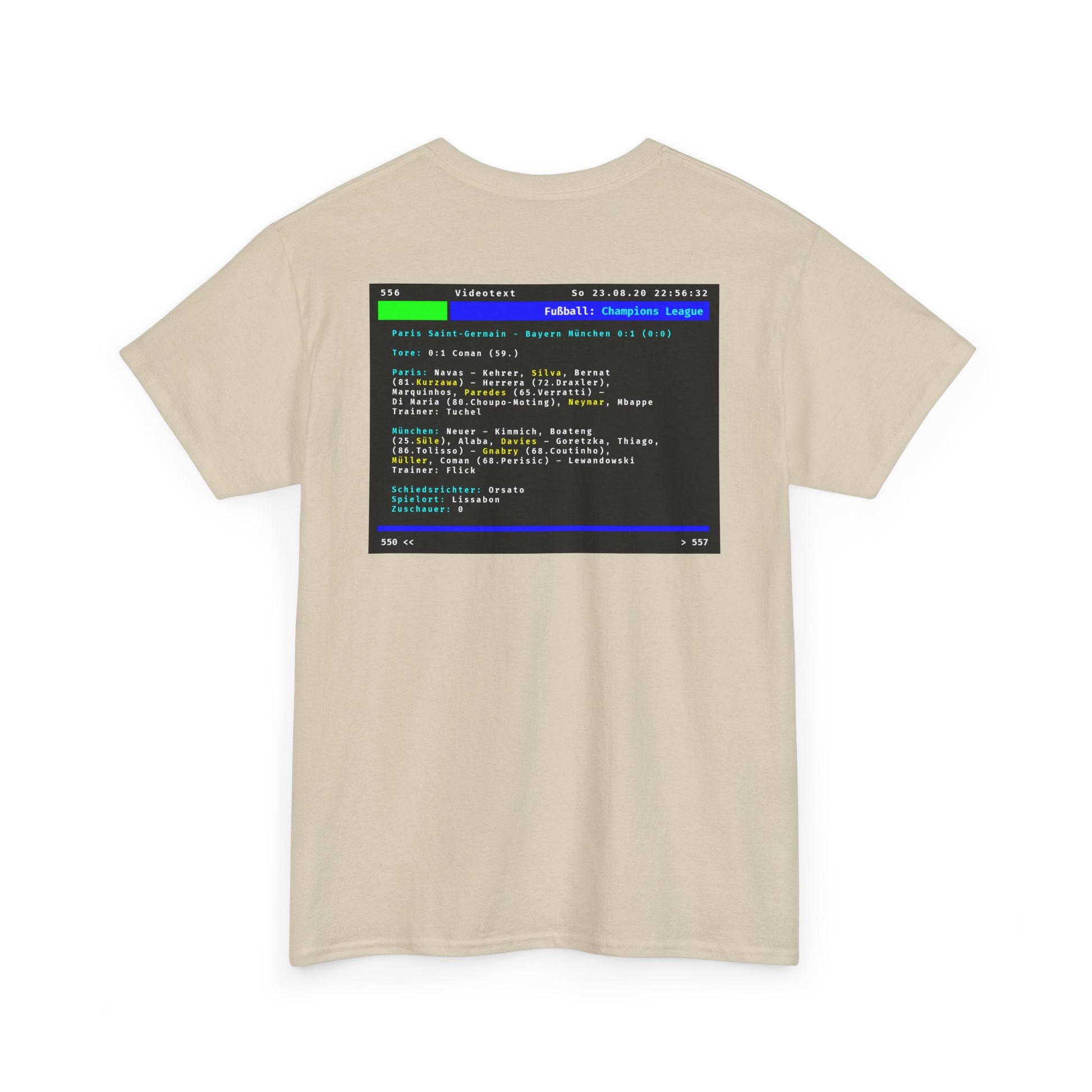 Videotext Shirt - Champions League Finale 2020 FC Bayern München vs Paris Saint-Germain, T-Shirt with classic design.