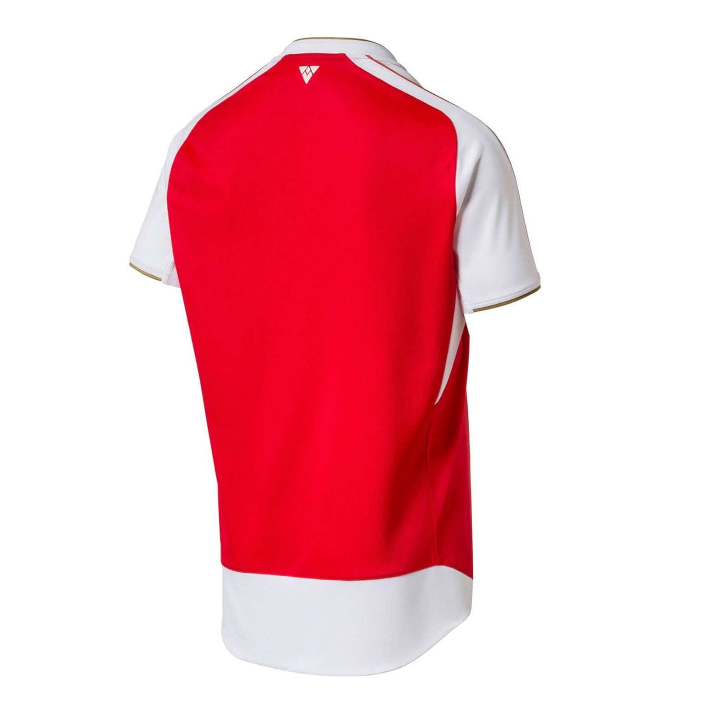 FC Arsenal London 2015/2016 Heimtrikot in rot mit weißem Kragen von hinten, elegantes und zeitloses Design.