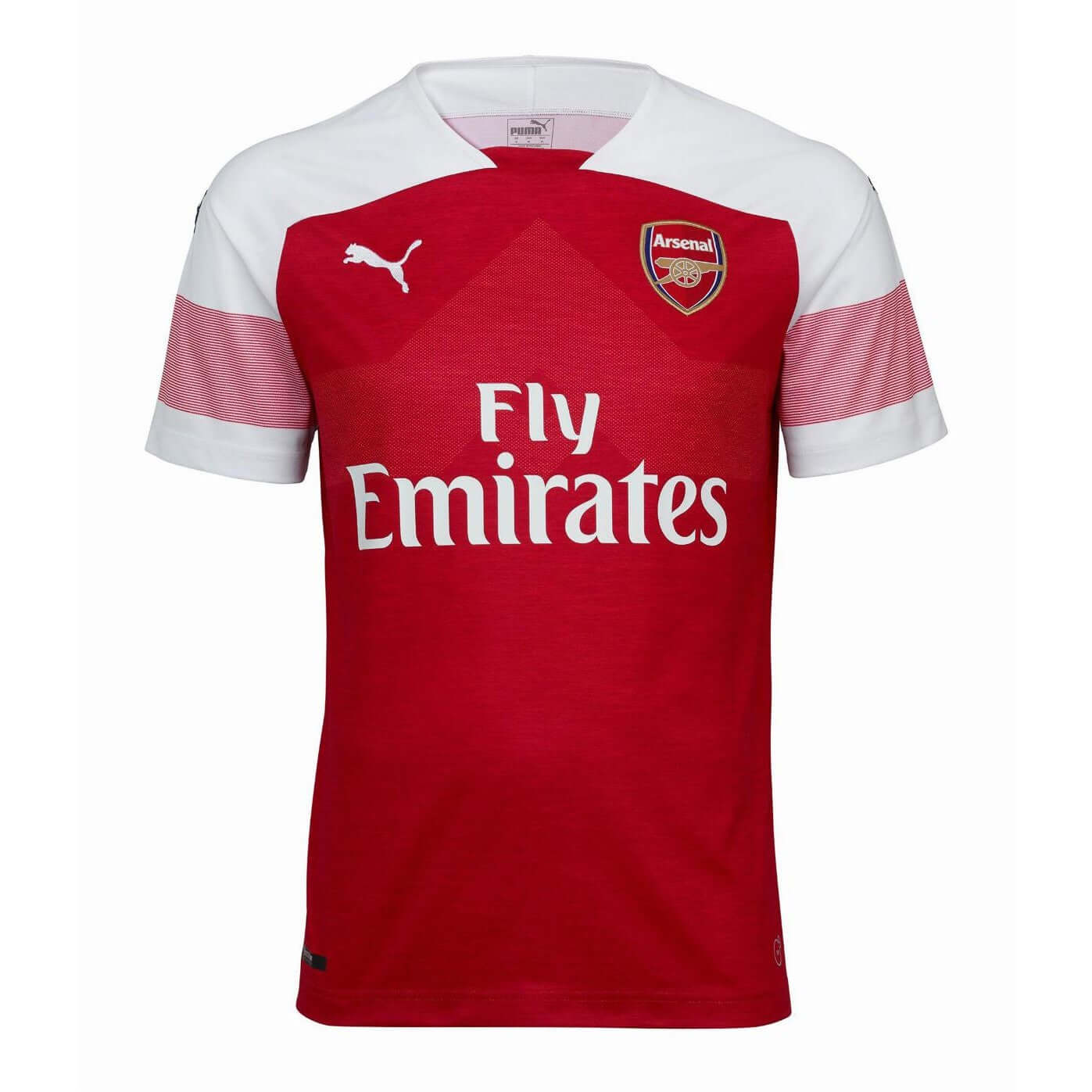 FC Arsenal Heimtrikot 2018/2019 in Rot mit weißem Grafikmuster und Emirates Logo