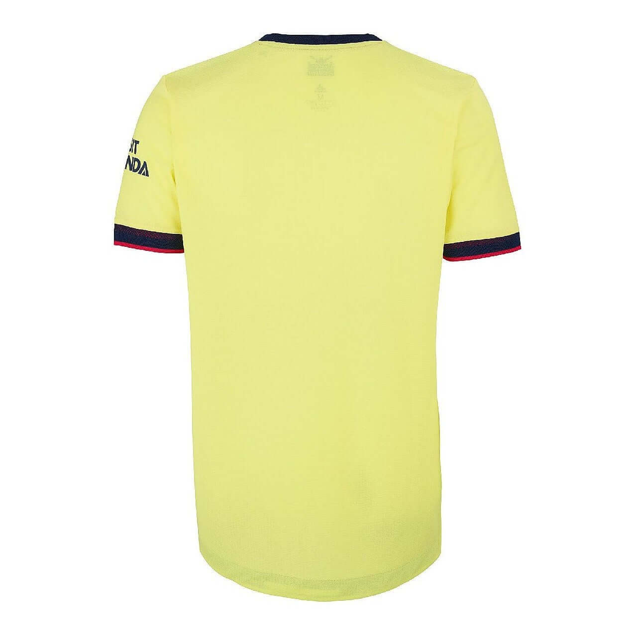 FC Arsenal London 2021/2022 Auswärtstrikot in Gelb - Rückansicht mit minimalistischen Design und Kanonensymbol.