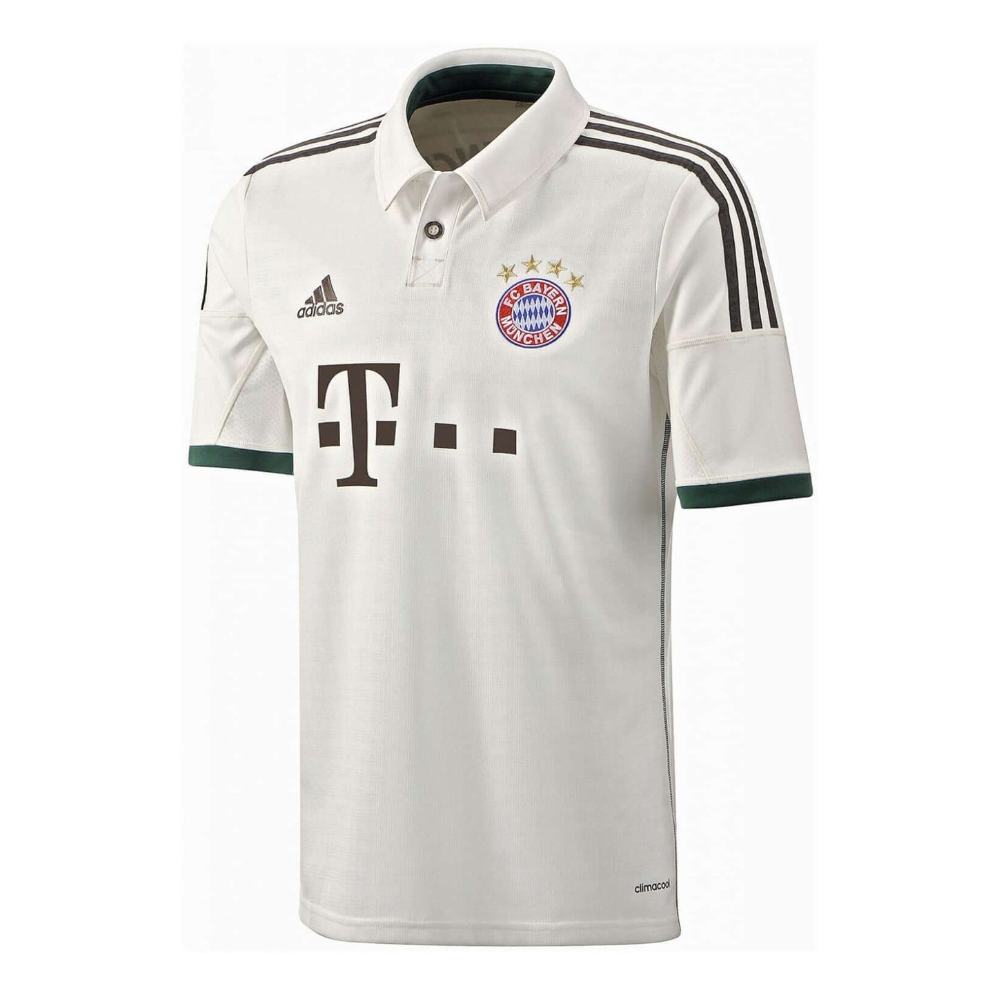 FC Bayern München 2013/2014 Away Trikot in Weiß mit Adidas-Logo und Vereinswappen