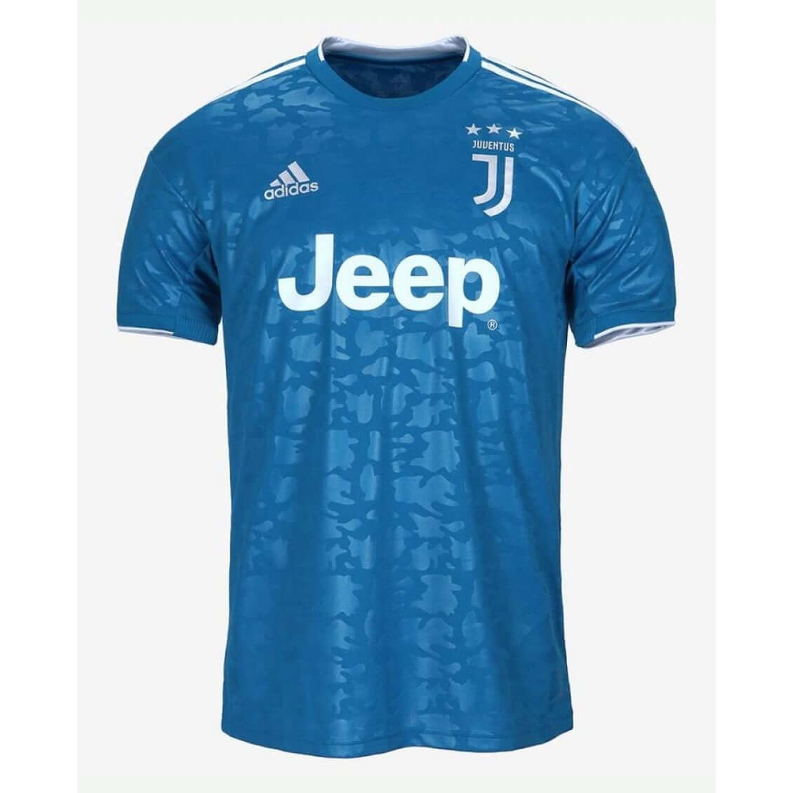 Juventus Turin 2019/2020 Third Trikot in Blau, Adidas, mit Jeep Logo, für Fans und Spieler.