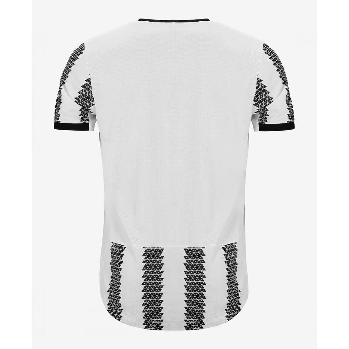 Juventus Turin Heimtrikot 2022/2023 in Weiß mit schwarzem Blitz-Design und klassischen Streifen