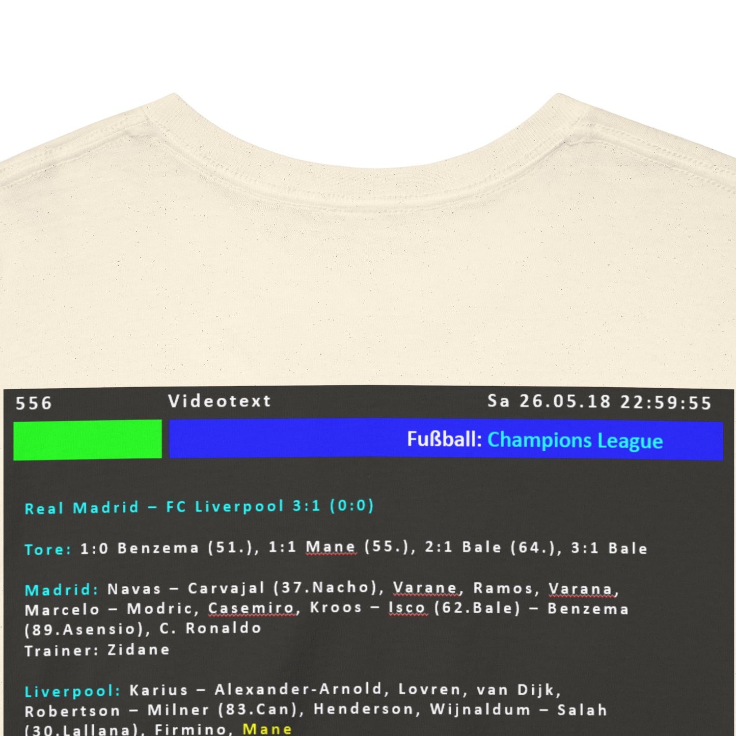 Champions League Finale 2018 Videotext Shirt -  Real Madrid vs FC Liverpool