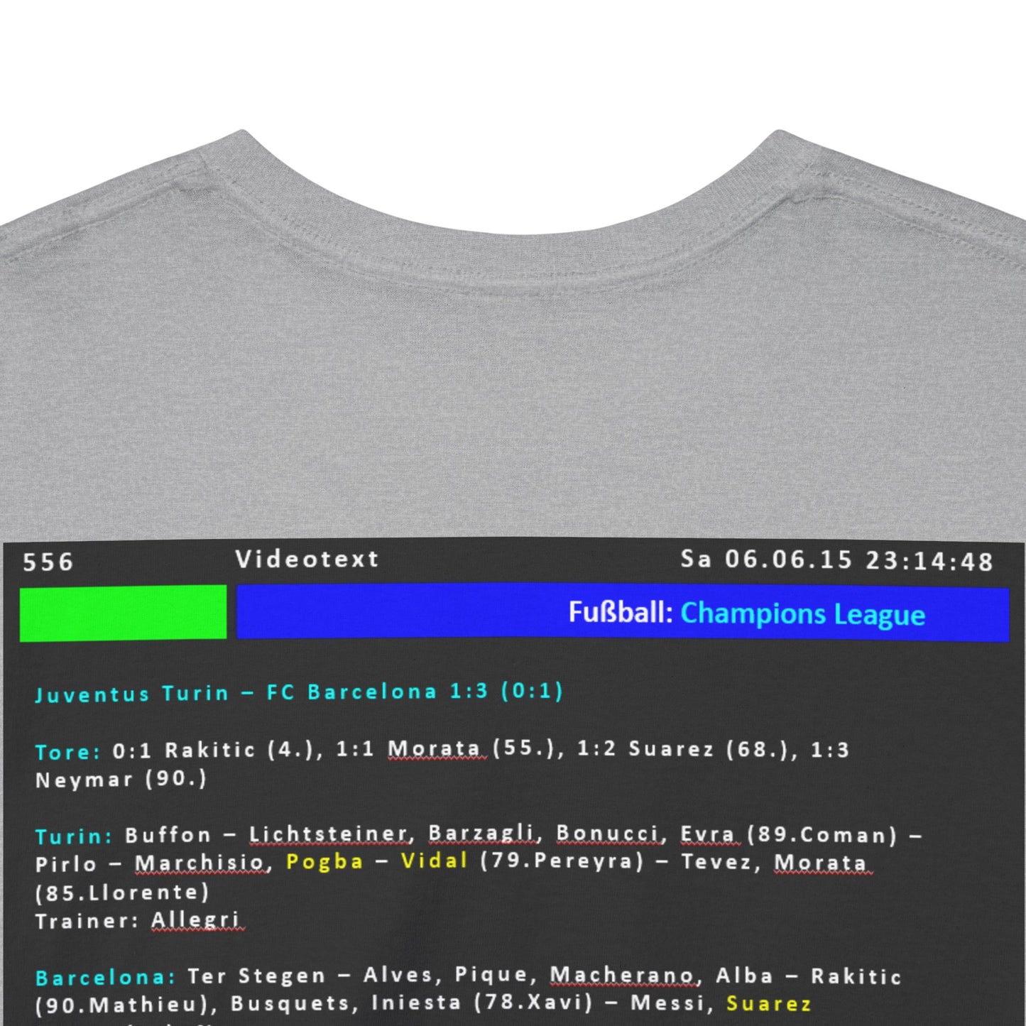 Champions League Finale 2015 Videotext Shirt -  Juventus Turin vs FC Barcelona