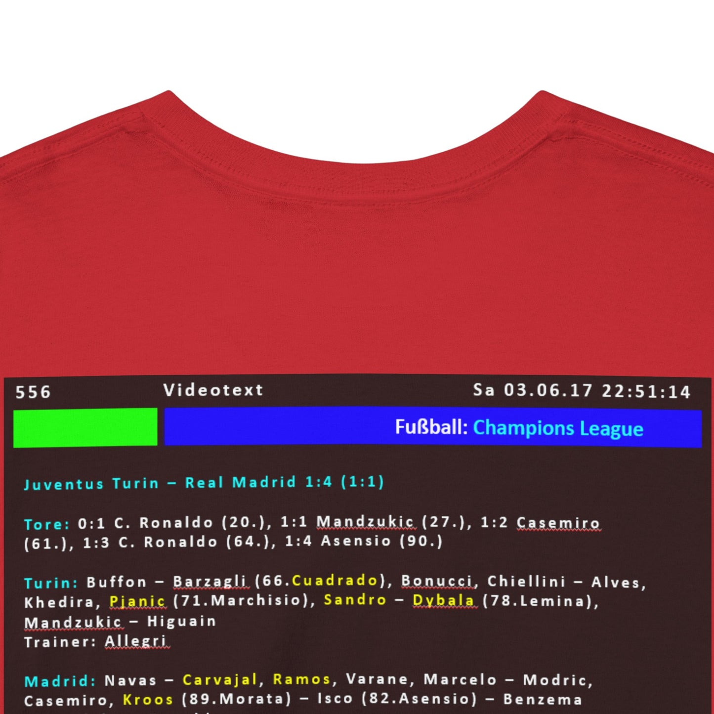 Champions League Finale 2017 Videotext Shirt -  Juventus Turin vs Real Madrid