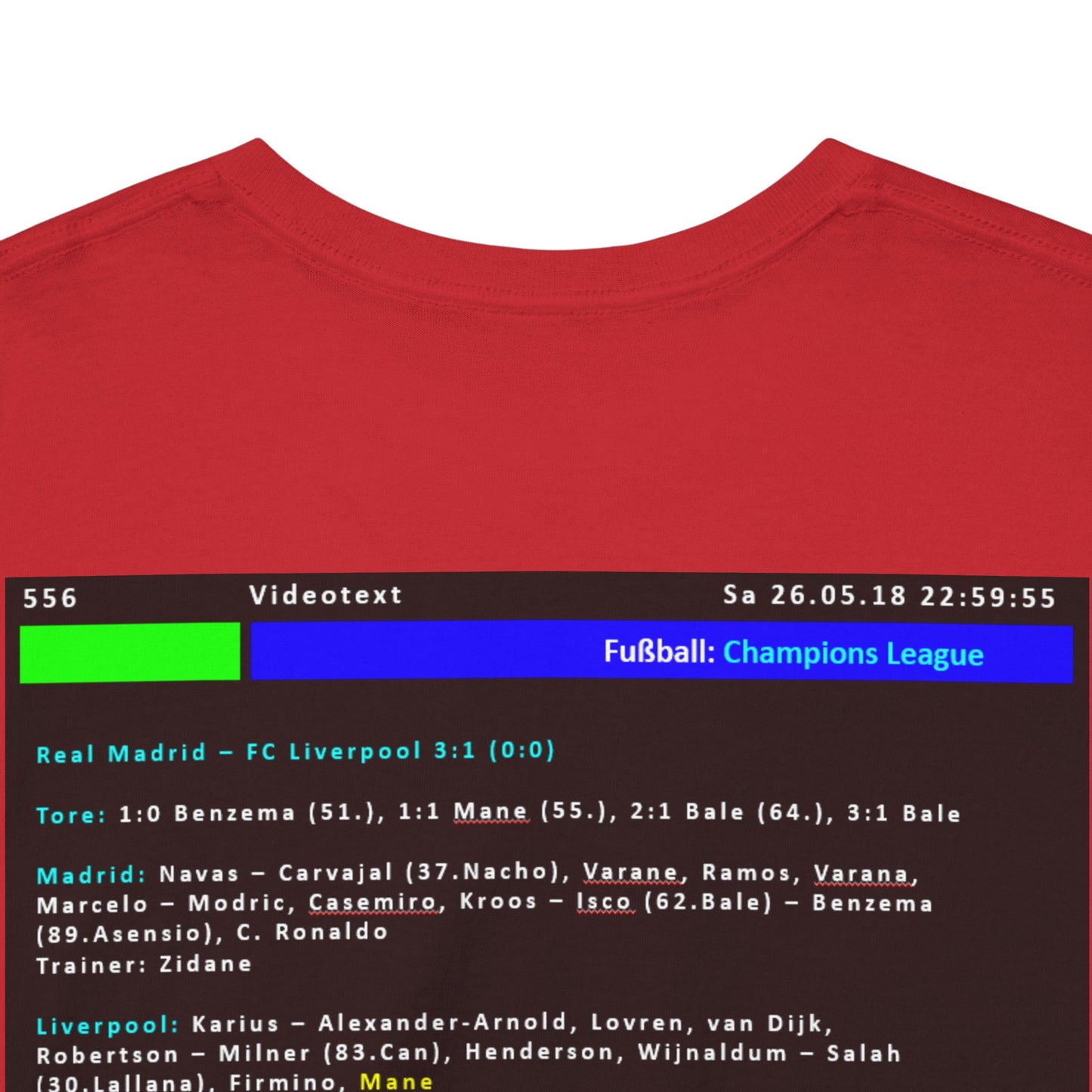 Champions League Finale 2018 Videotext Shirt -  Real Madrid vs FC Liverpool