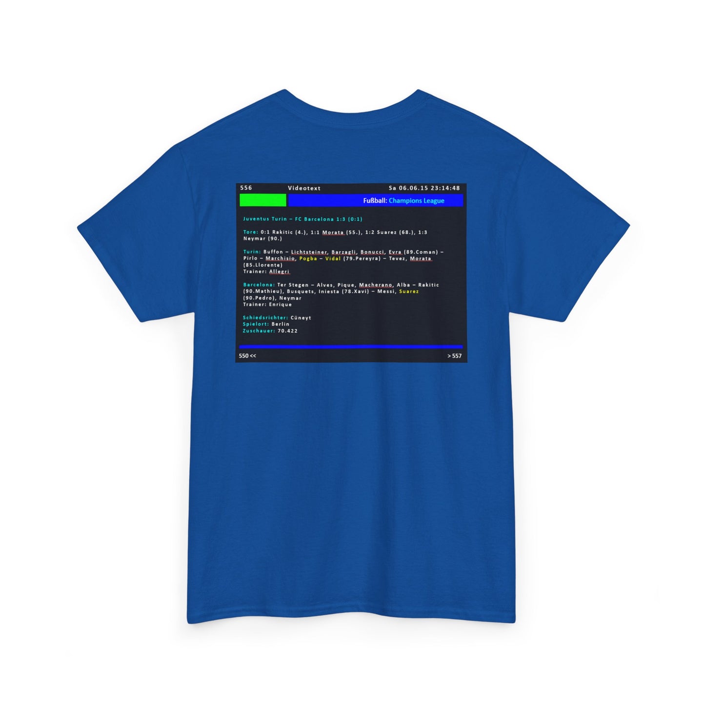 Champions League Finale 2015 Videotext Shirt -  Juventus Turin vs FC Barcelona