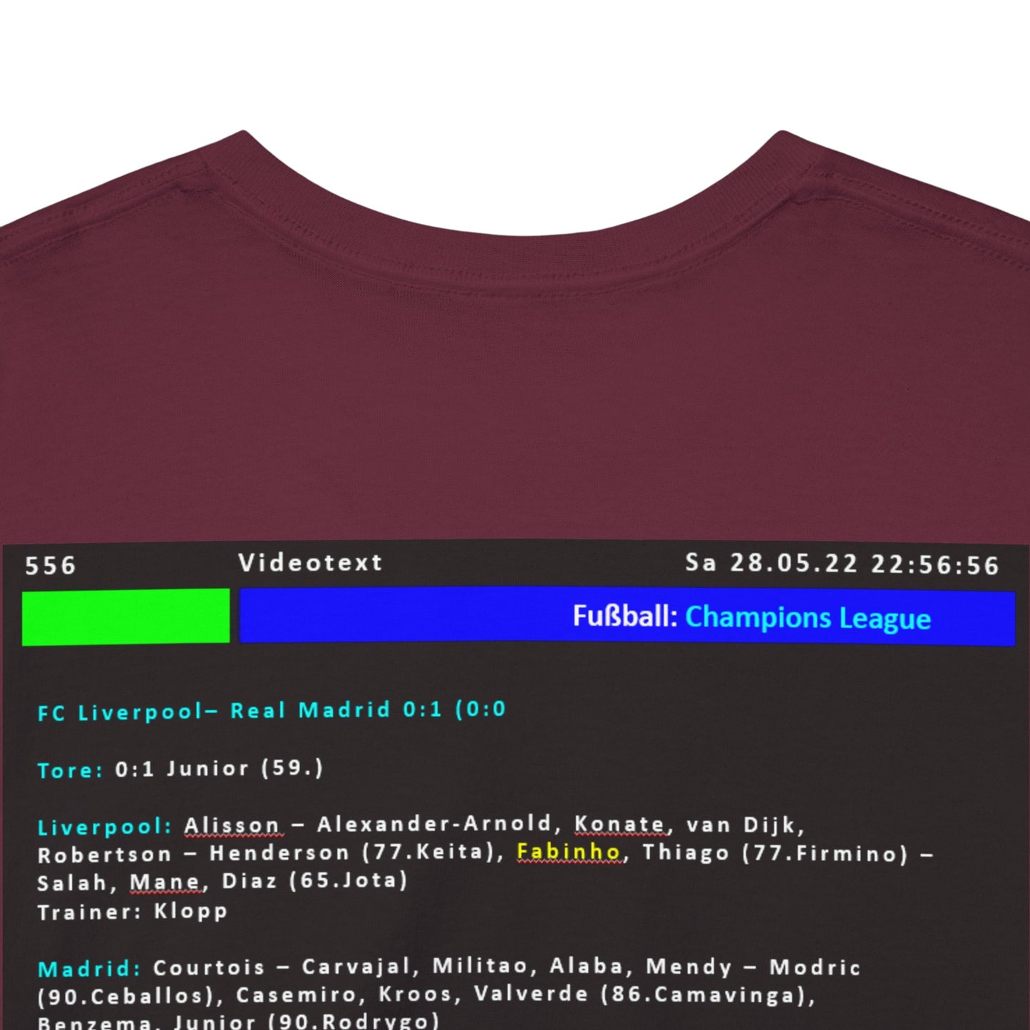 Champions League Finale 2022 Videotext Shirt -  FC Liverpool vs Real Madrid