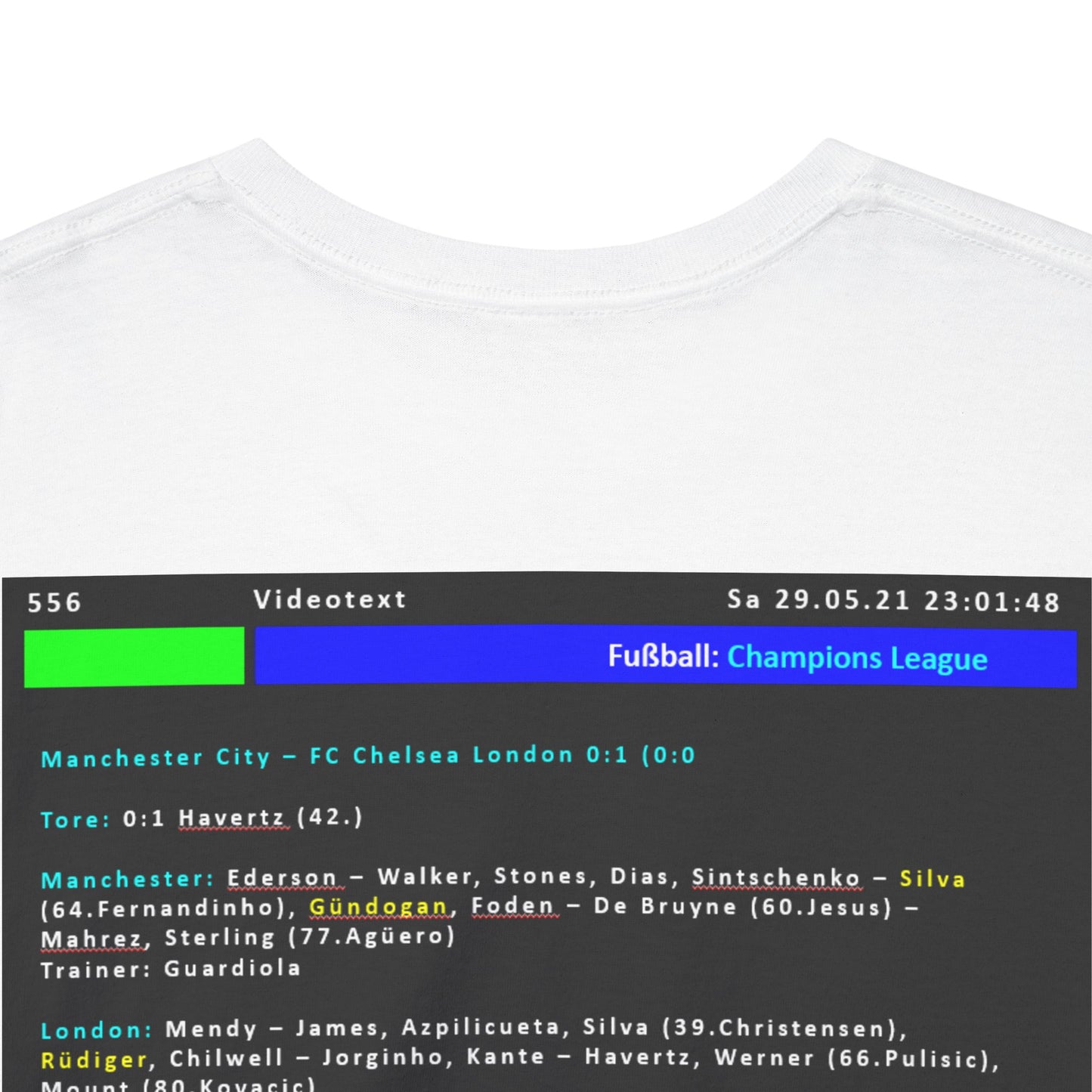 Champions League Finale 2021 Videotext Shirt -  Manchester City vs FC Chelsea London