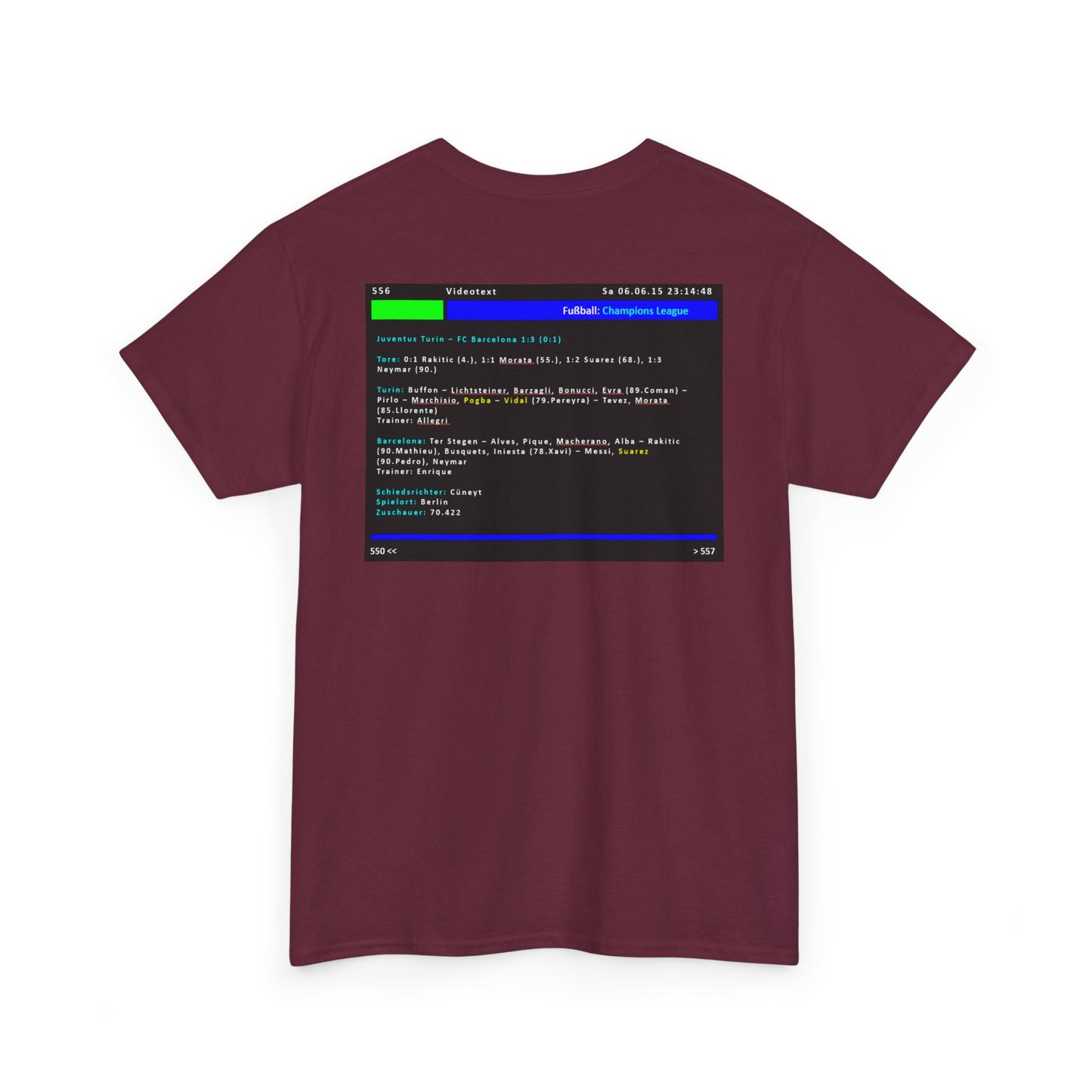 Champions League Finale 2015 Videotext Shirt -  Juventus Turin vs FC Barcelona