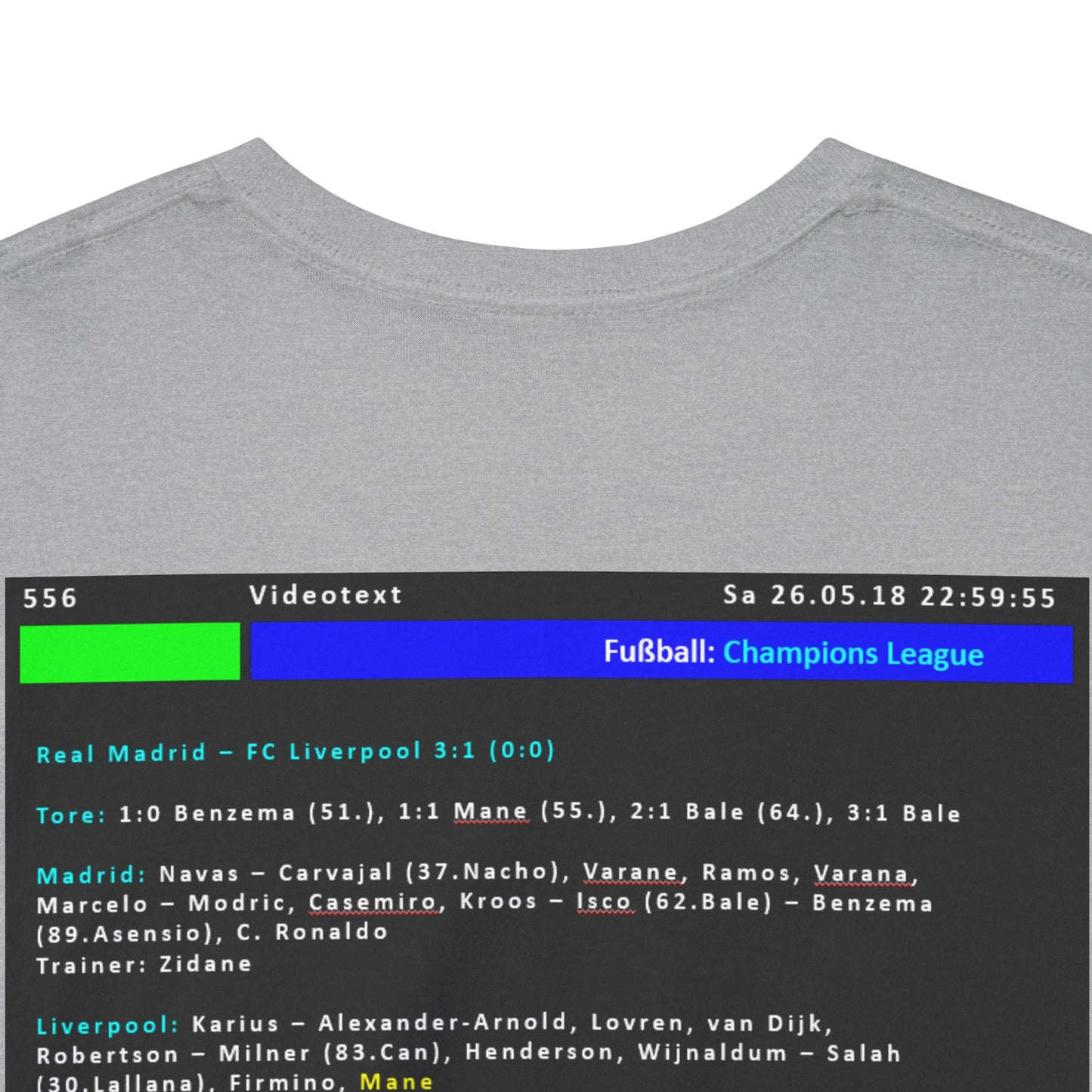 Champions League Finale 2018 Videotext Shirt -  Real Madrid vs FC Liverpool