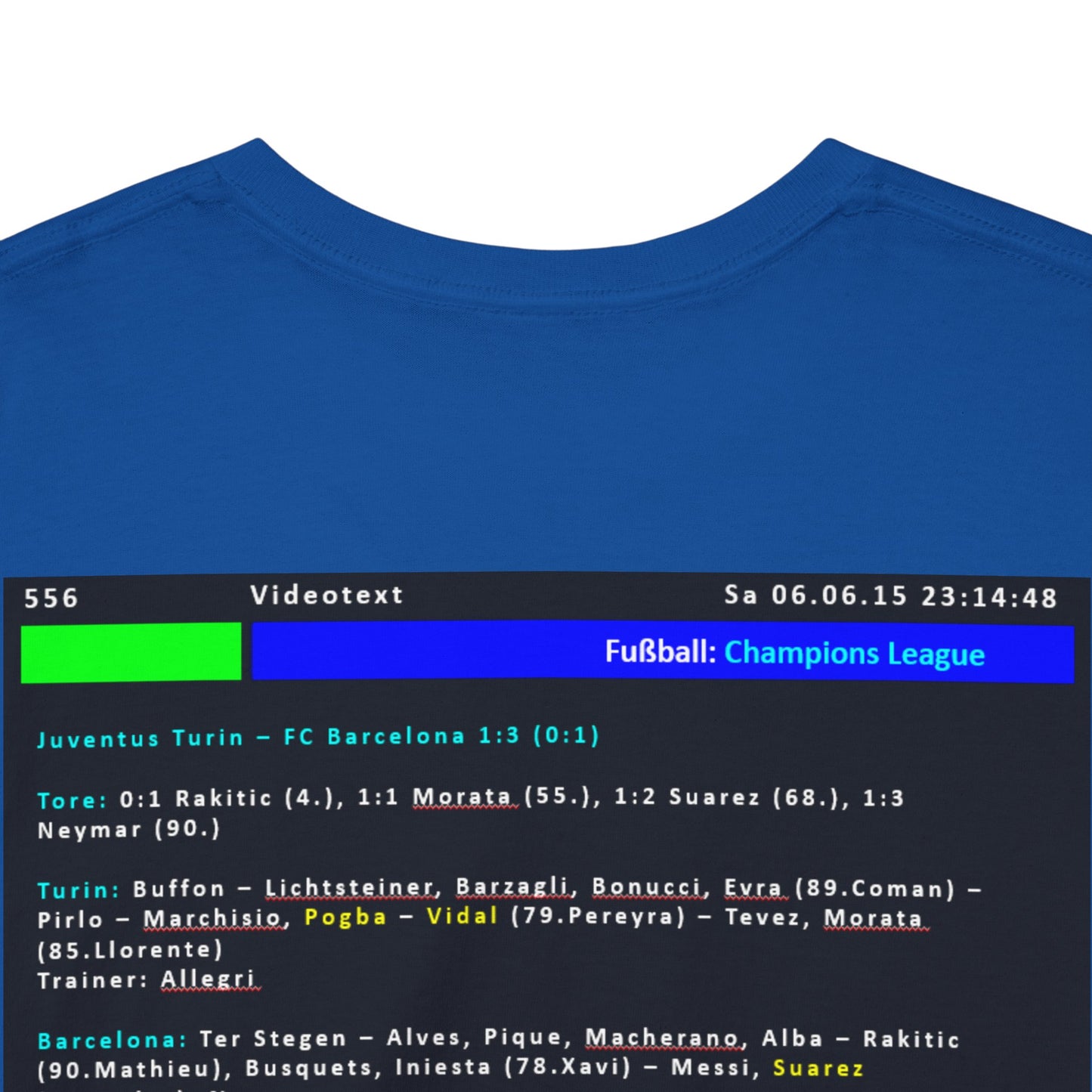 Champions League Finale 2015 Videotext Shirt -  Juventus Turin vs FC Barcelona