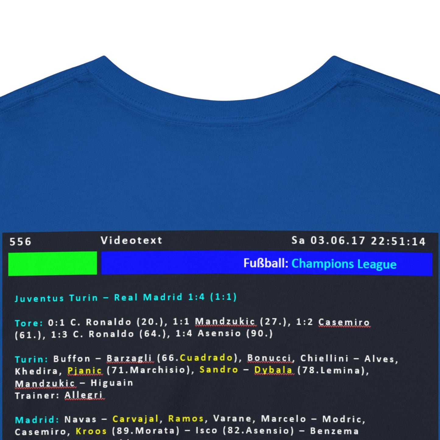 Champions League Finale 2017 Videotext Shirt -  Juventus Turin vs Real Madrid