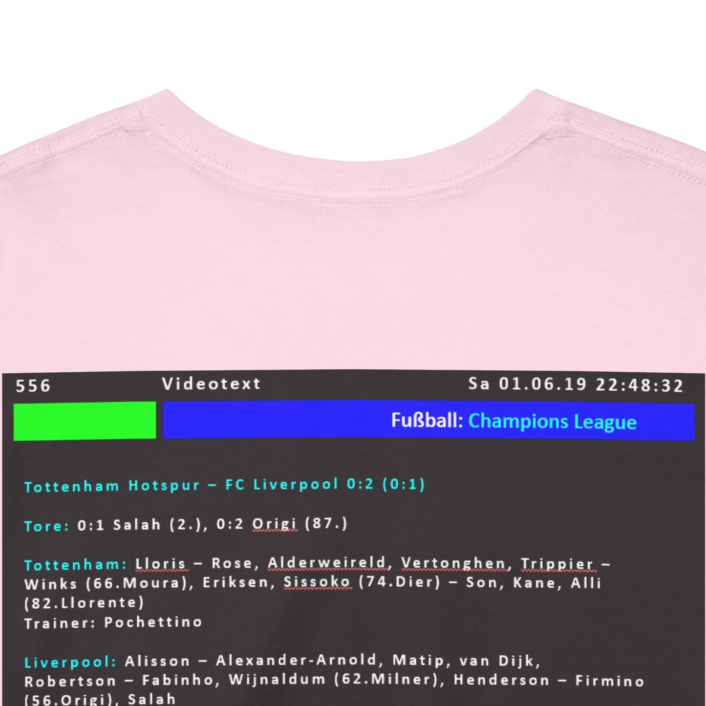 Champions League Finale 2019 Videotext Shirt -  Tottenham Hotspur vs FC Liverpool