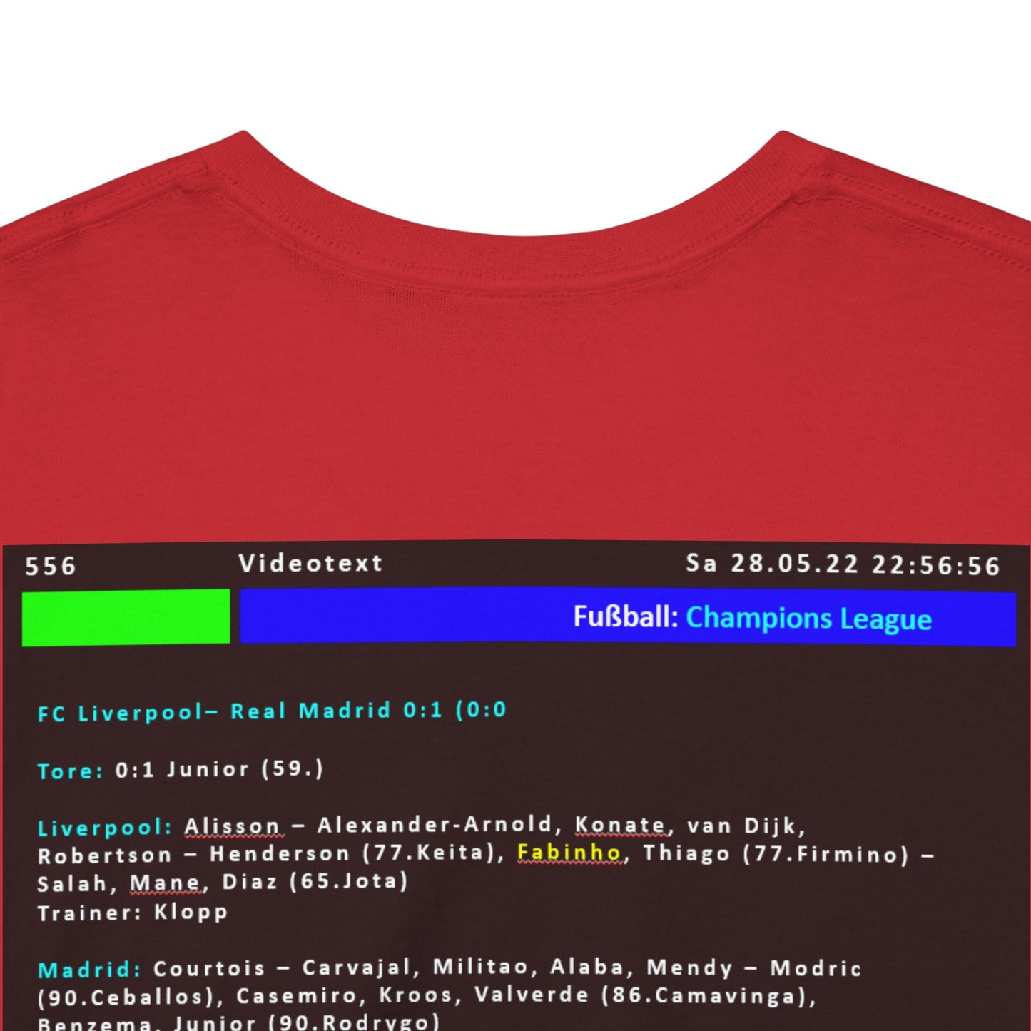Champions League Finale 2022 Videotext Shirt -  FC Liverpool vs Real Madrid