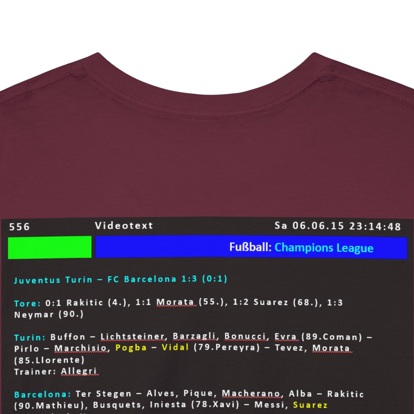 Champions League Finale 2015 Videotext Shirt -  Juventus Turin vs FC Barcelona