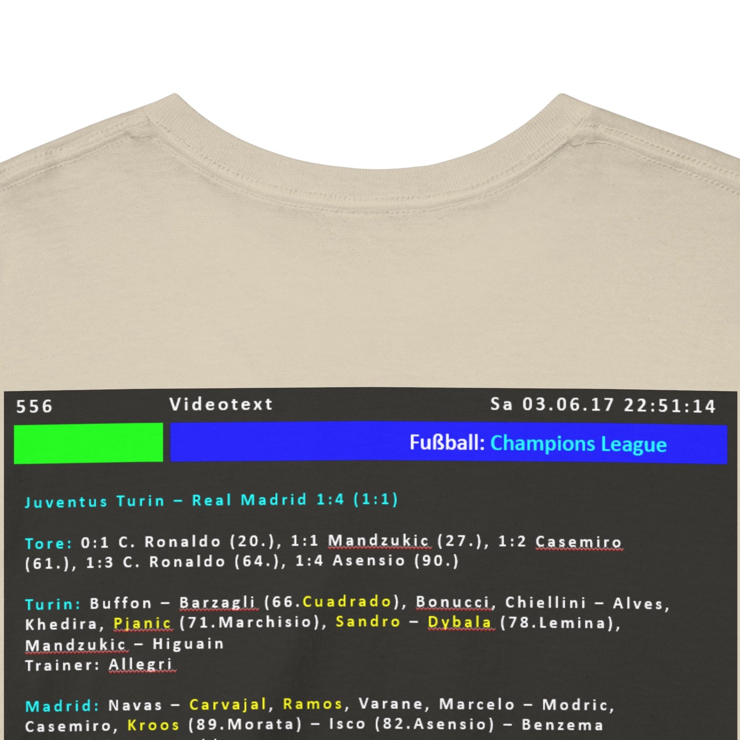 Champions League Finale 2017 Videotext Shirt -  Juventus Turin vs Real Madrid