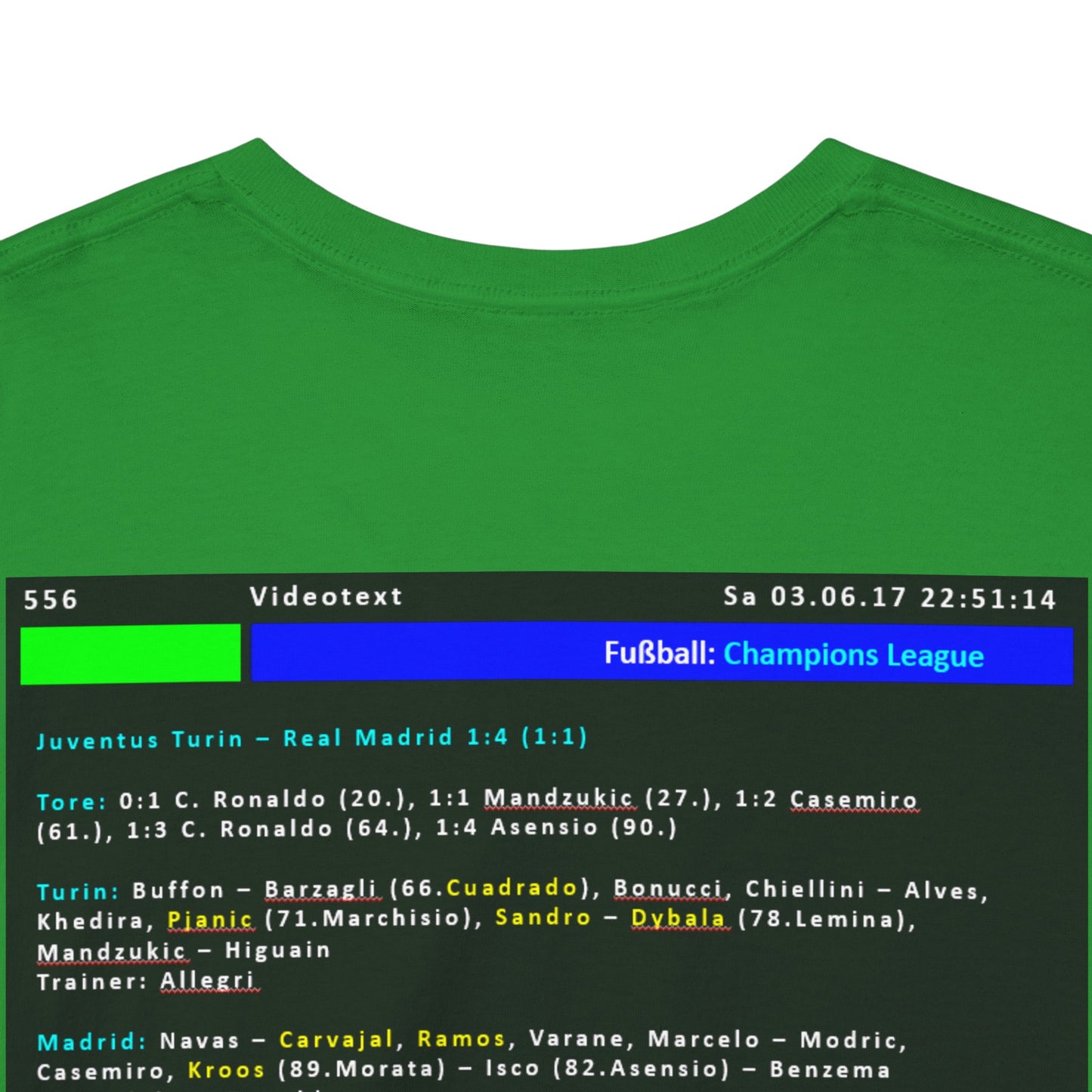 Champions League Finale 2017 Videotext Shirt -  Juventus Turin vs Real Madrid