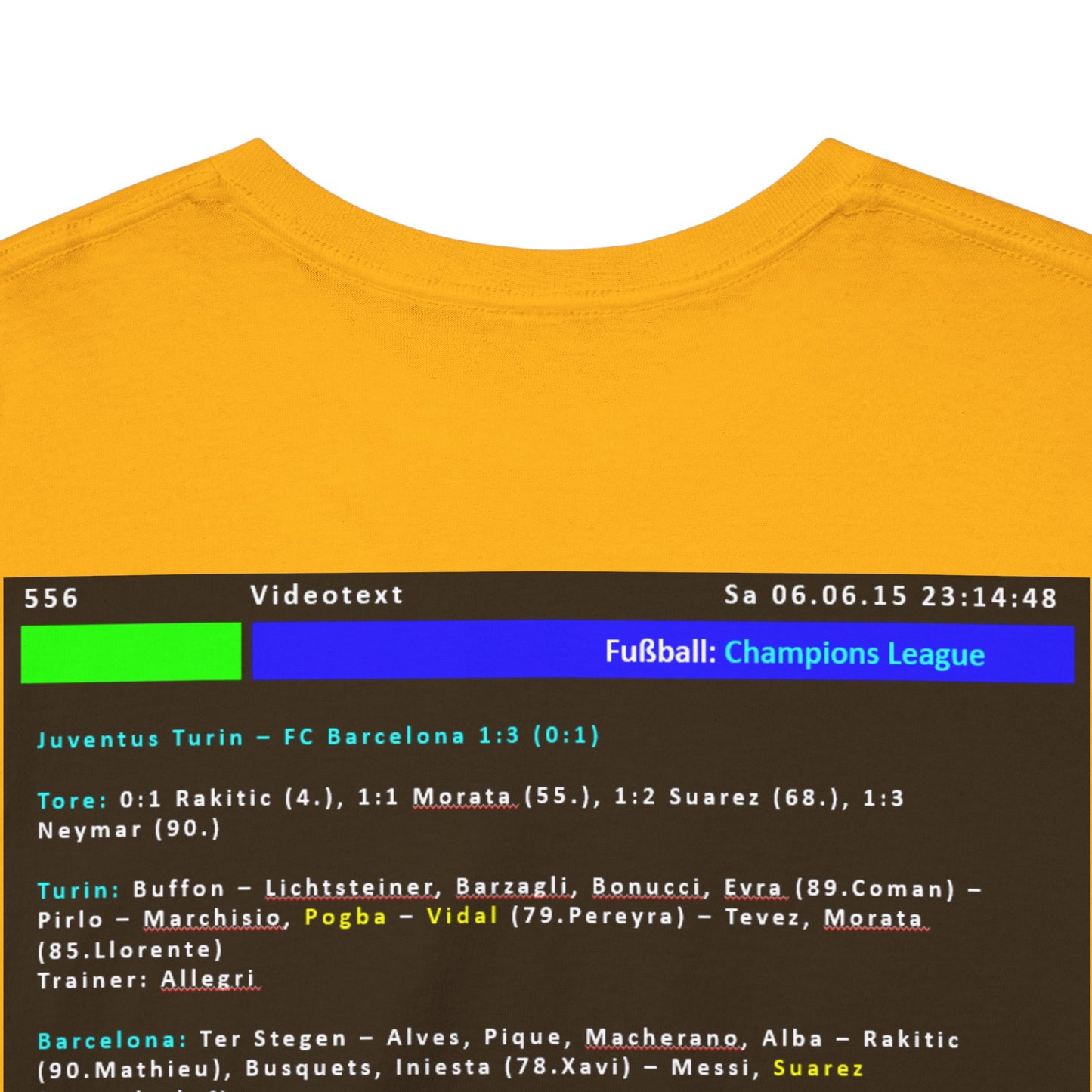 Champions League Finale 2015 Videotext Shirt -  Juventus Turin vs FC Barcelona