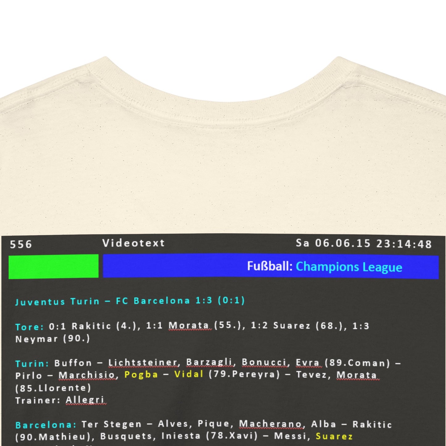 Champions League Finale 2015 Videotext Shirt -  Juventus Turin vs FC Barcelona