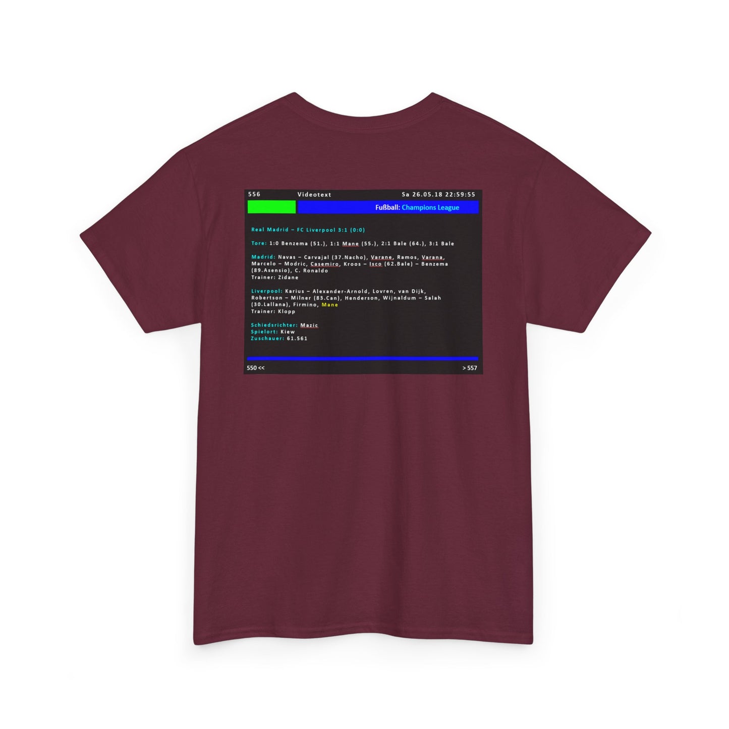 Champions League Finale 2018 Videotext Shirt -  Real Madrid vs FC Liverpool