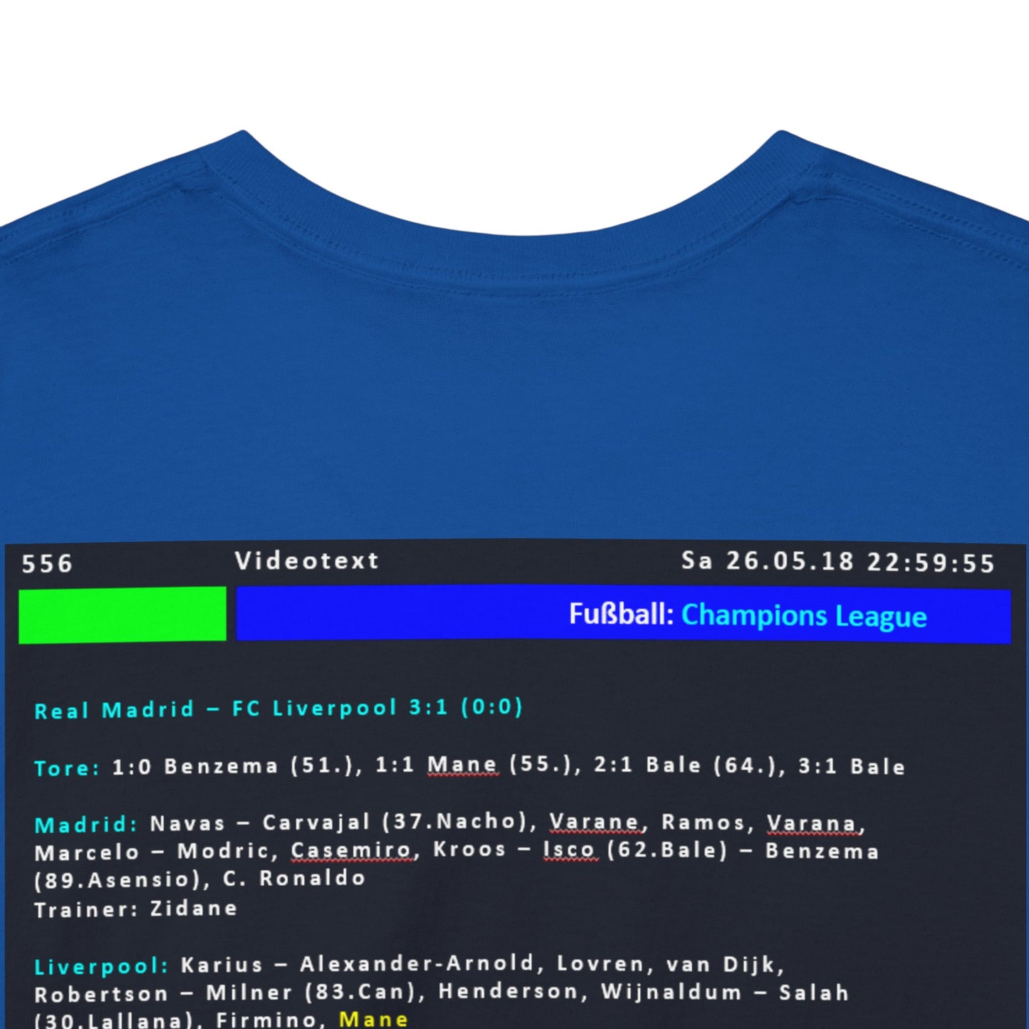 Champions League Finale 2018 Videotext Shirt -  Real Madrid vs FC Liverpool