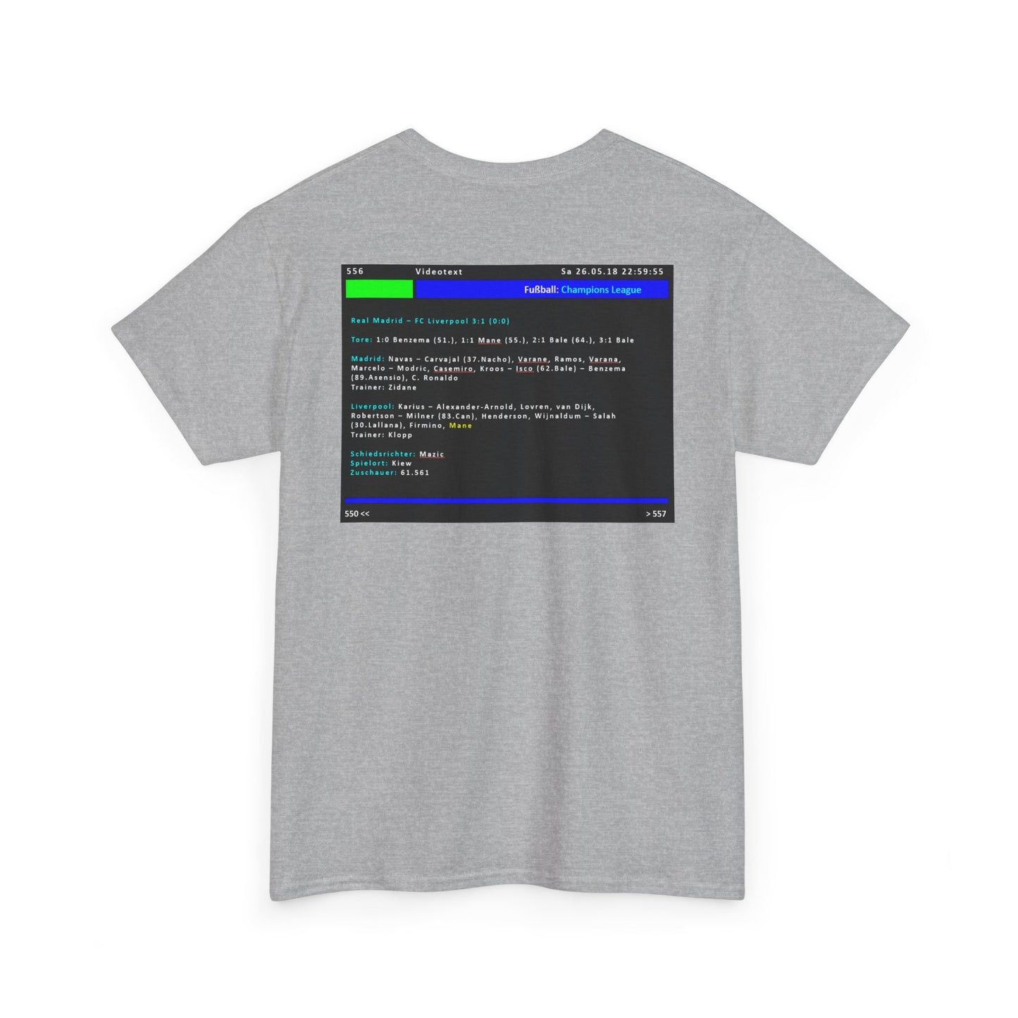 Champions League Finale 2018 Videotext Shirt -  Real Madrid vs FC Liverpool