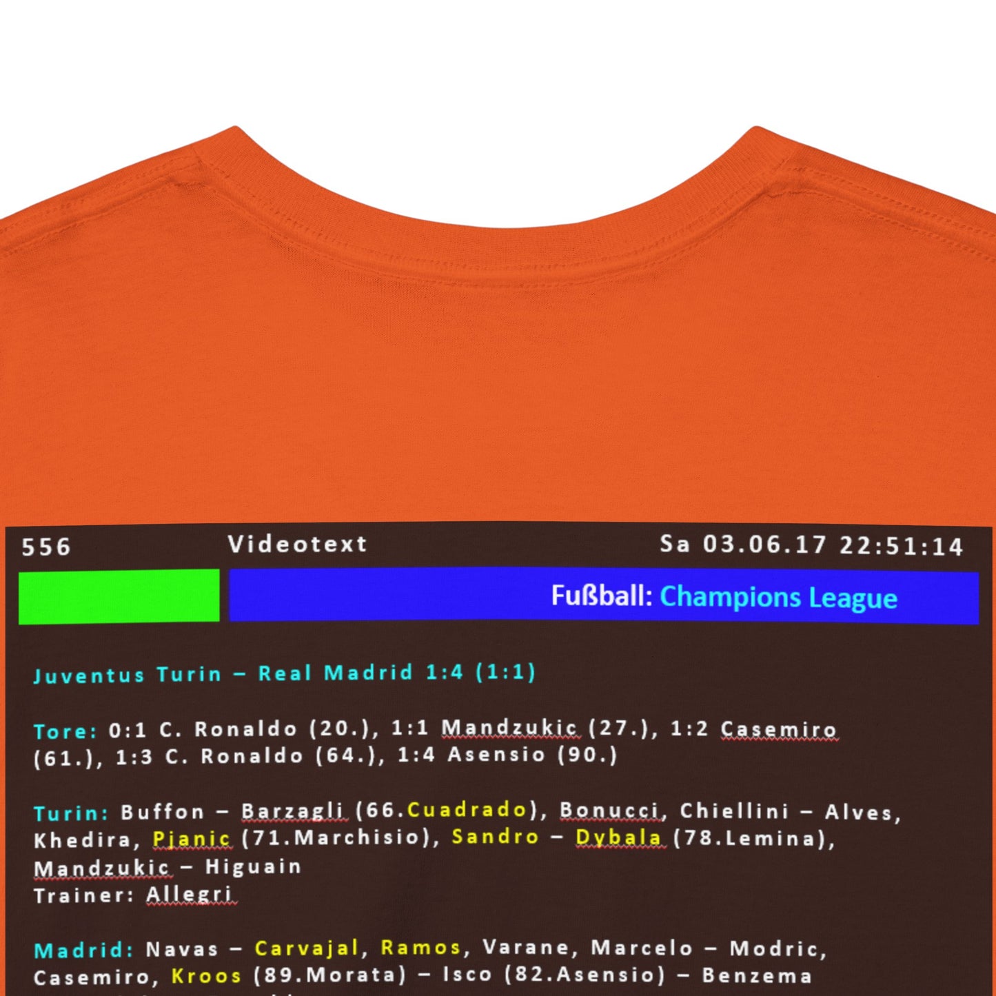 Champions League Finale 2017 Videotext Shirt -  Juventus Turin vs Real Madrid