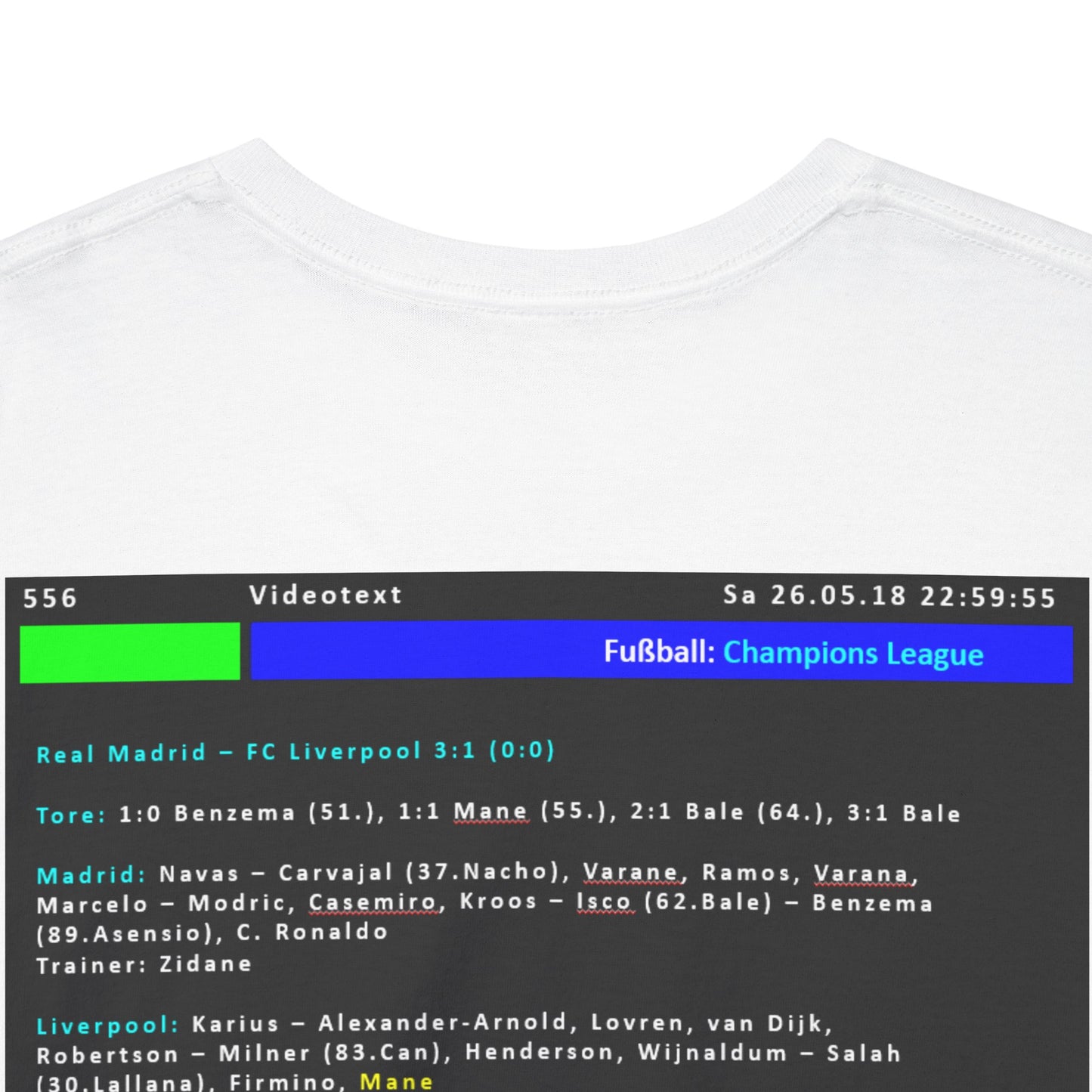 Champions League Finale 2018 Videotext Shirt -  Real Madrid vs FC Liverpool