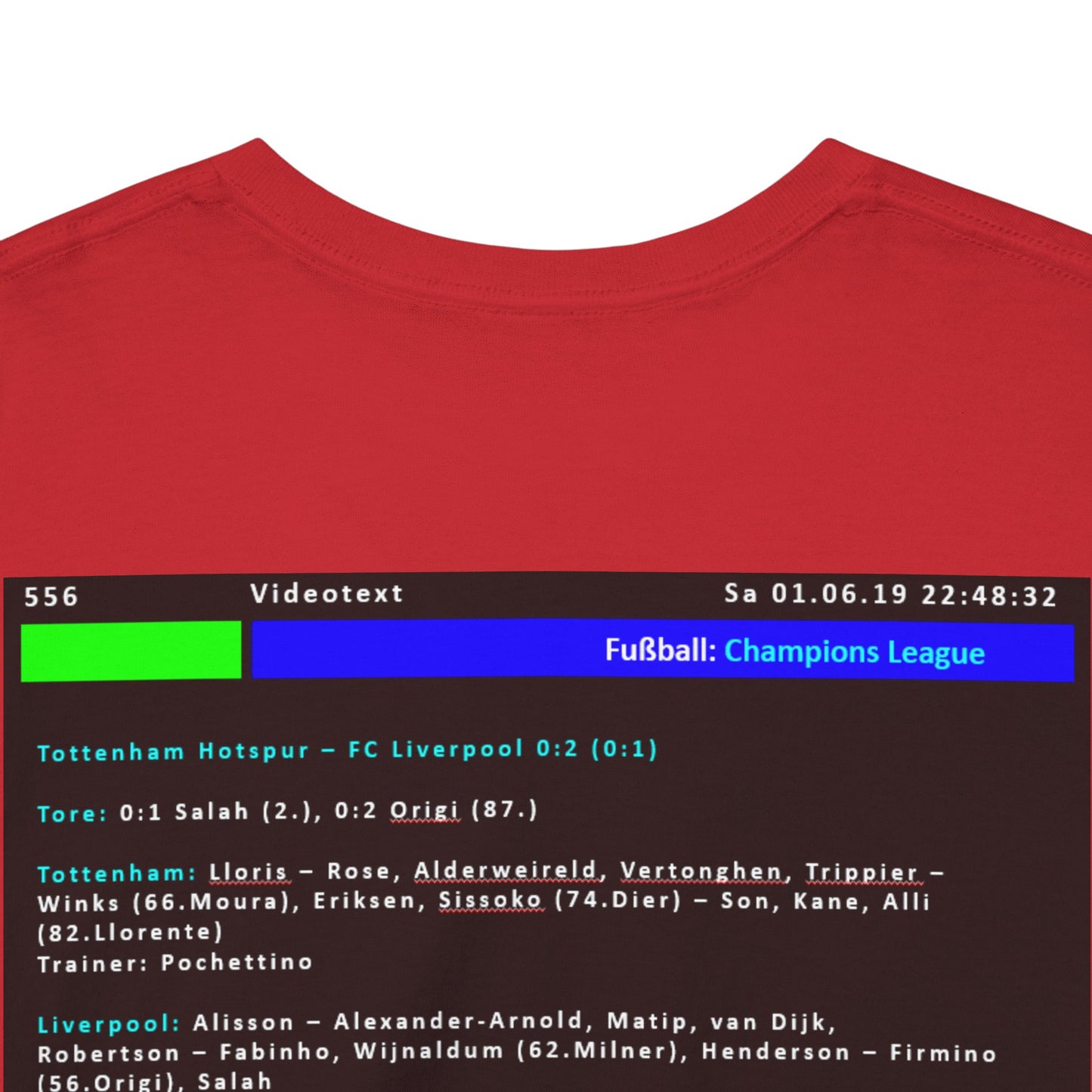 Champions League Finale 2019 Videotext Shirt -  Tottenham Hotspur vs FC Liverpool