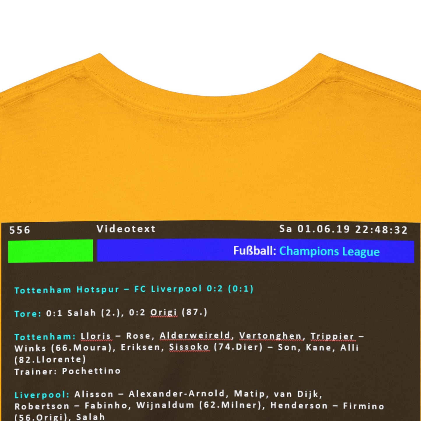 Champions League Finale 2019 Videotext Shirt -  Tottenham Hotspur vs FC Liverpool