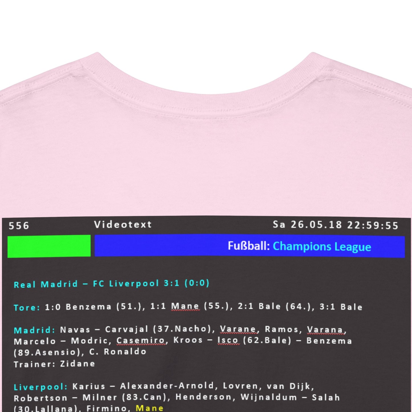 Champions League Finale 2018 Videotext Shirt -  Real Madrid vs FC Liverpool