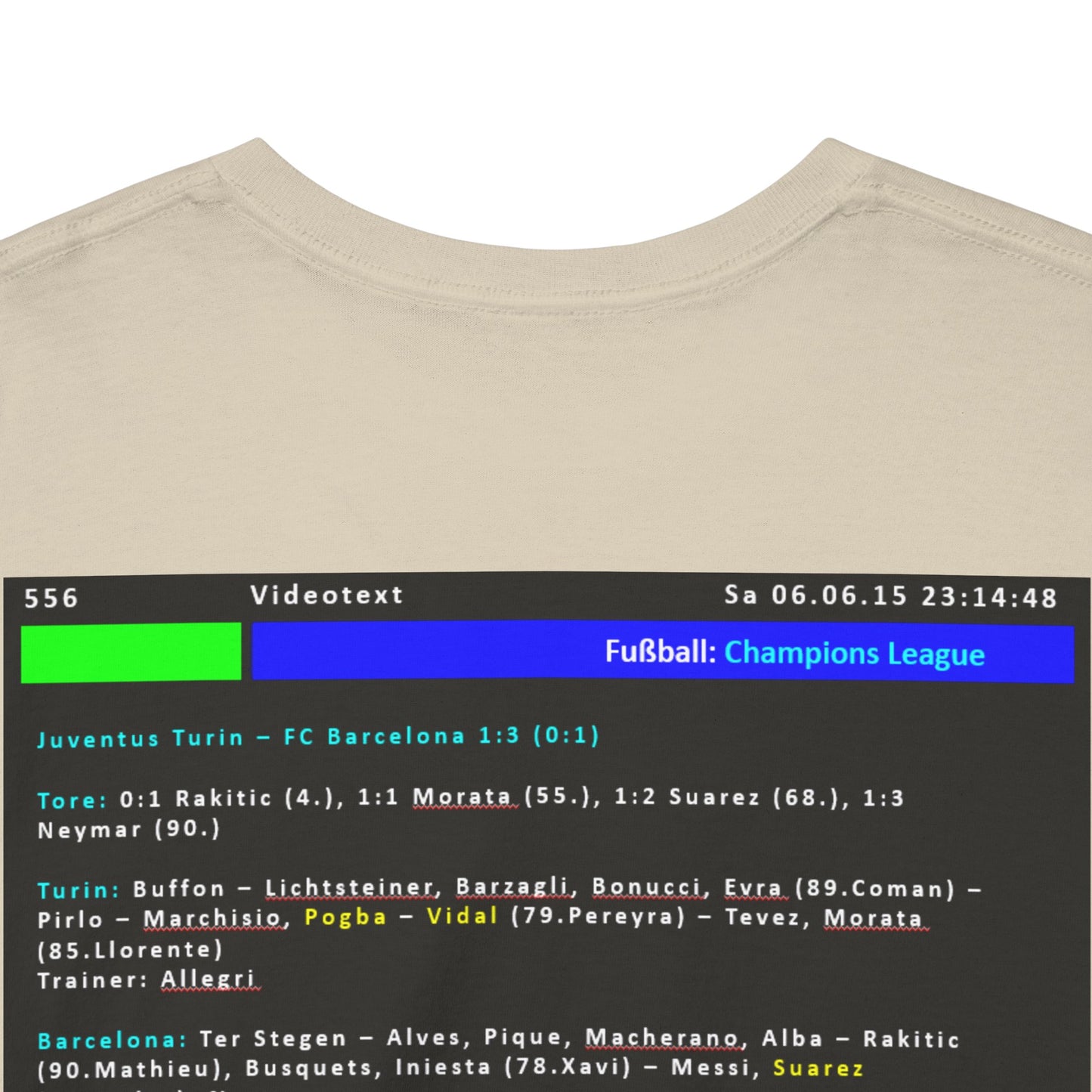 Champions League Finale 2015 Videotext Shirt -  Juventus Turin vs FC Barcelona