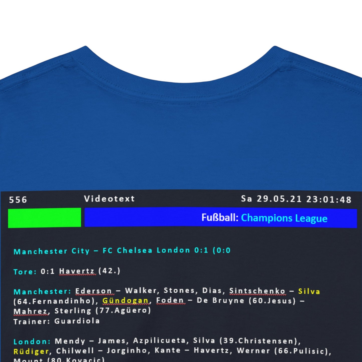 Champions League Finale 2021 Videotext Shirt -  Manchester City vs FC Chelsea London