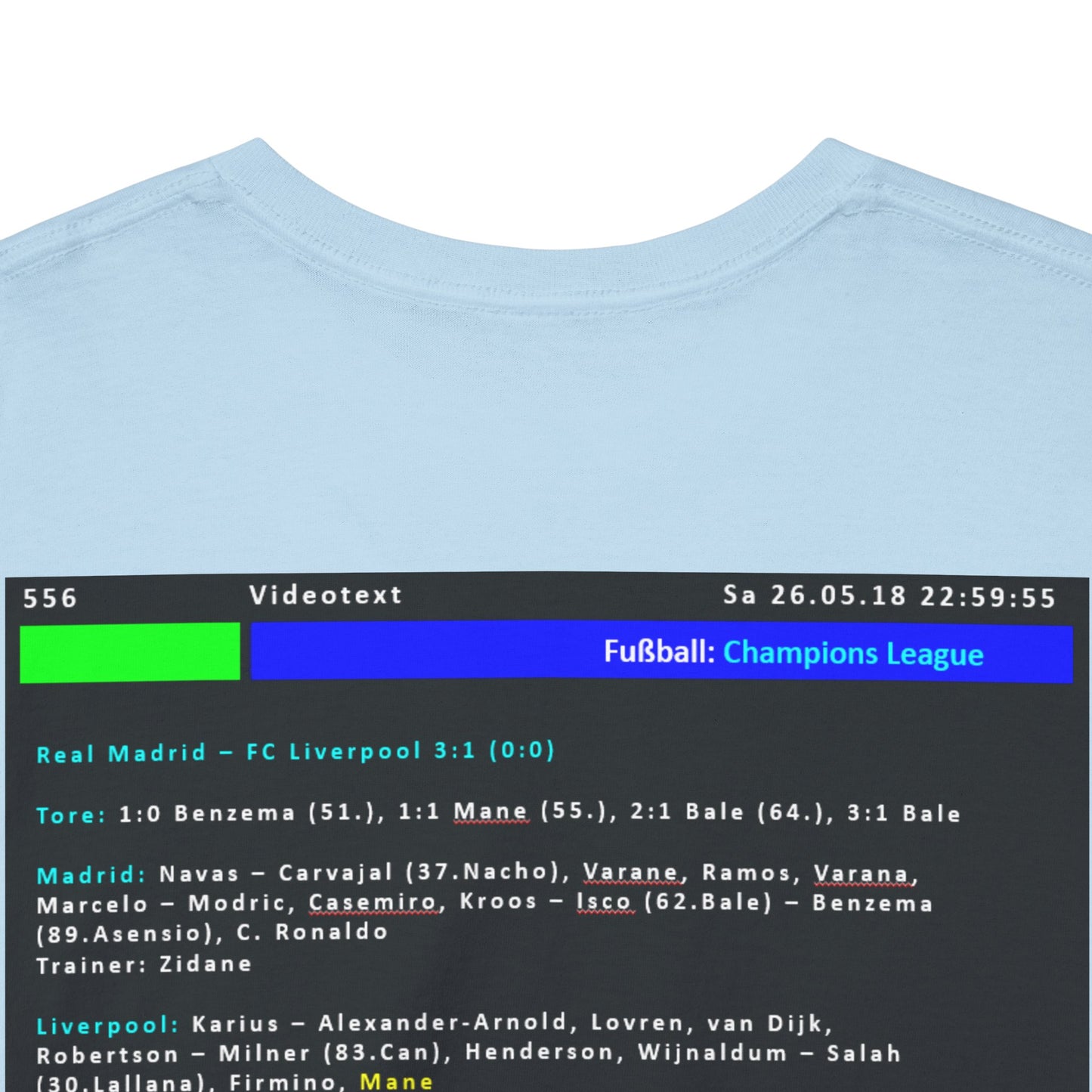 Champions League Finale 2018 Videotext Shirt -  Real Madrid vs FC Liverpool