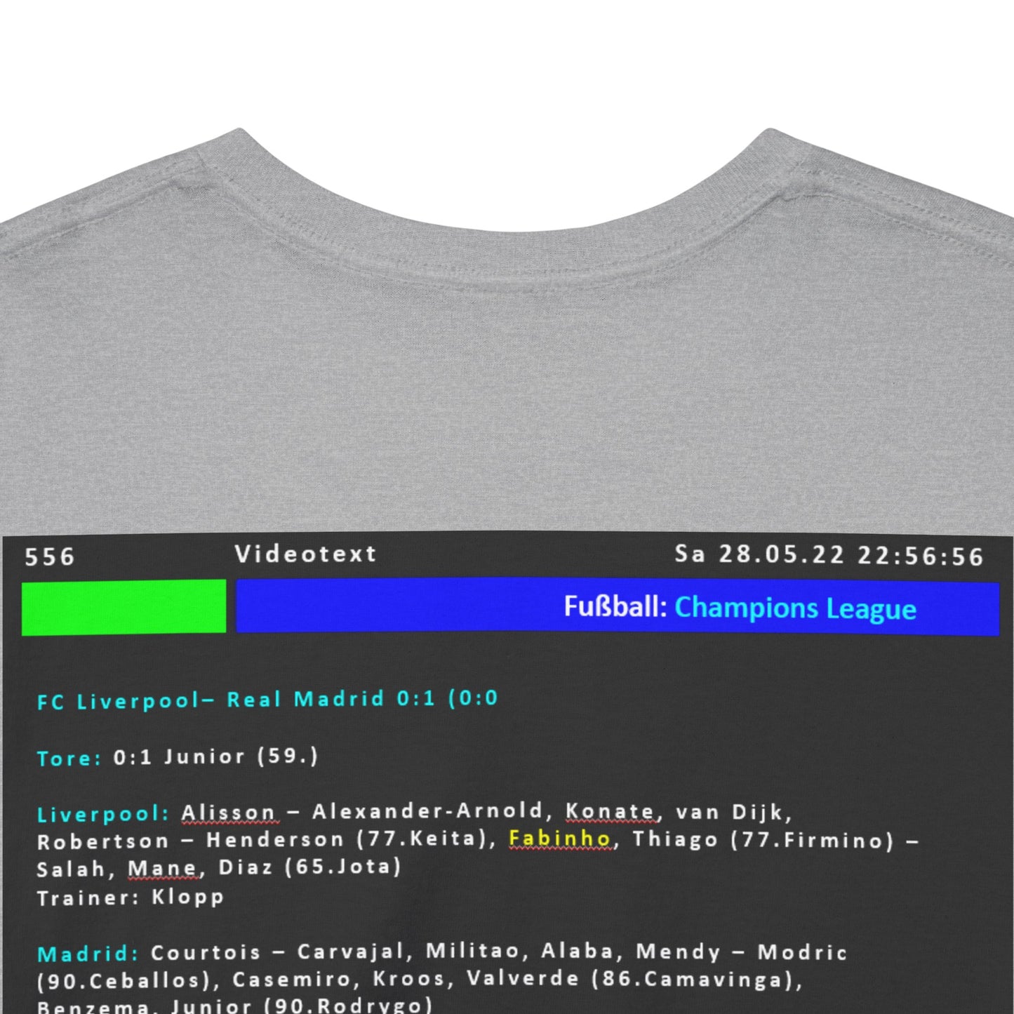Champions League Finale 2022 Videotext Shirt -  FC Liverpool vs Real Madrid