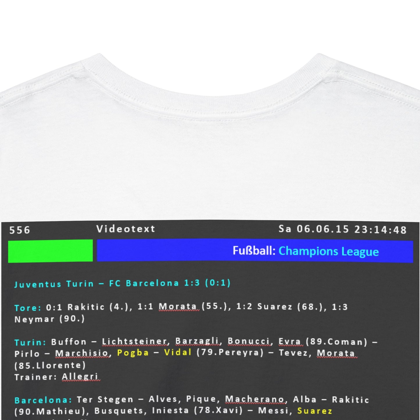 Champions League Finale 2015 Videotext Shirt -  Juventus Turin vs FC Barcelona
