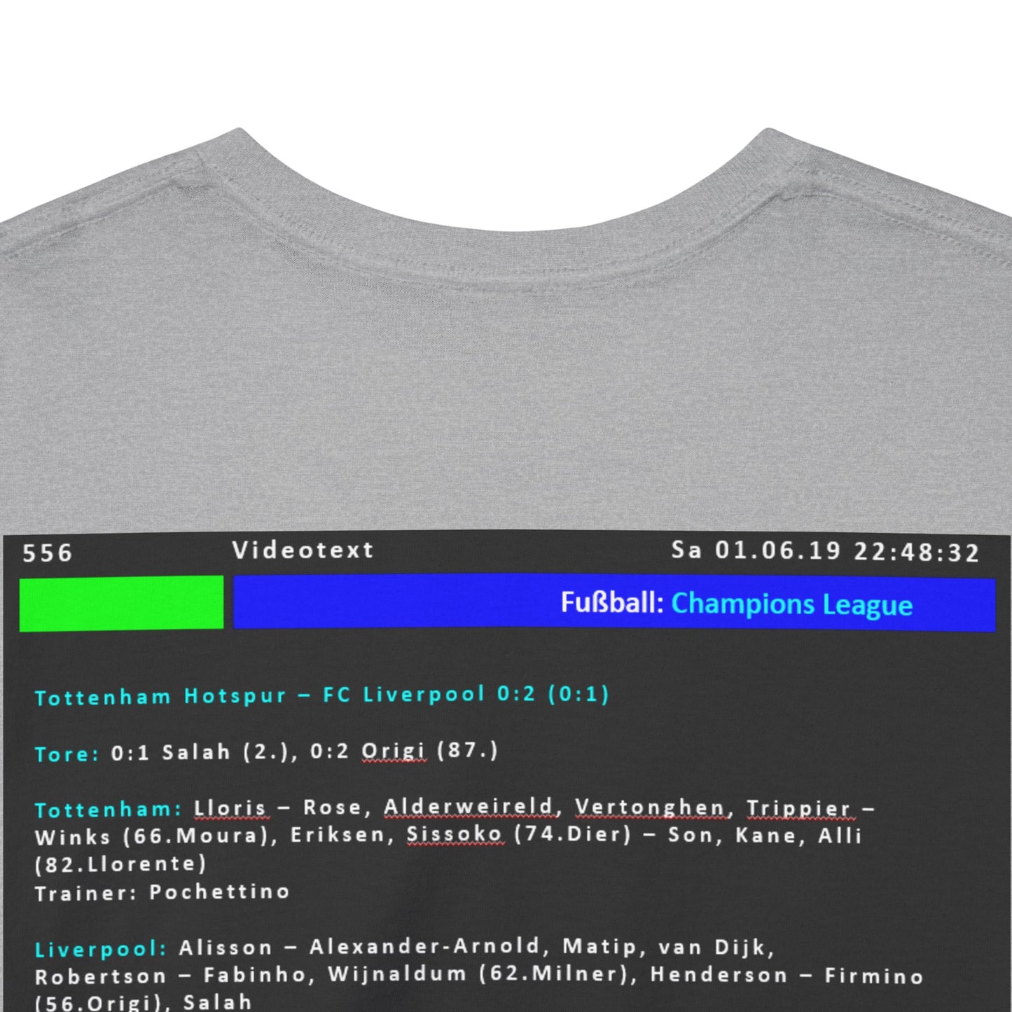 Champions League Finale 2019 Videotext Shirt -  Tottenham Hotspur vs FC Liverpool