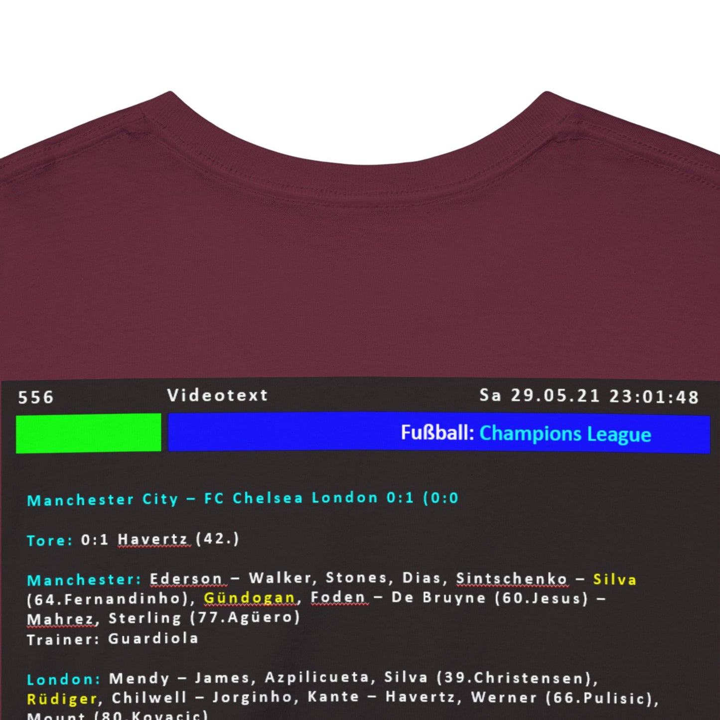 Champions League Finale 2021 Videotext Shirt -  Manchester City vs FC Chelsea London
