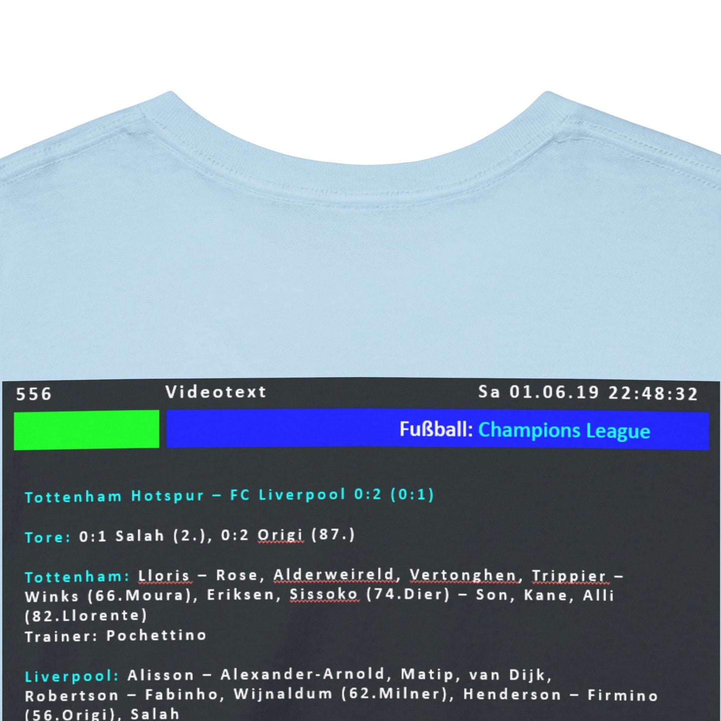 Champions League Finale 2019 Videotext Shirt -  Tottenham Hotspur vs FC Liverpool