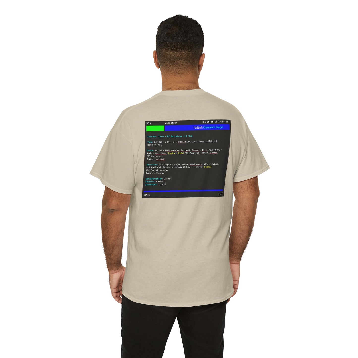 Champions League Finale 2015 Videotext Shirt -  Juventus Turin vs FC Barcelona