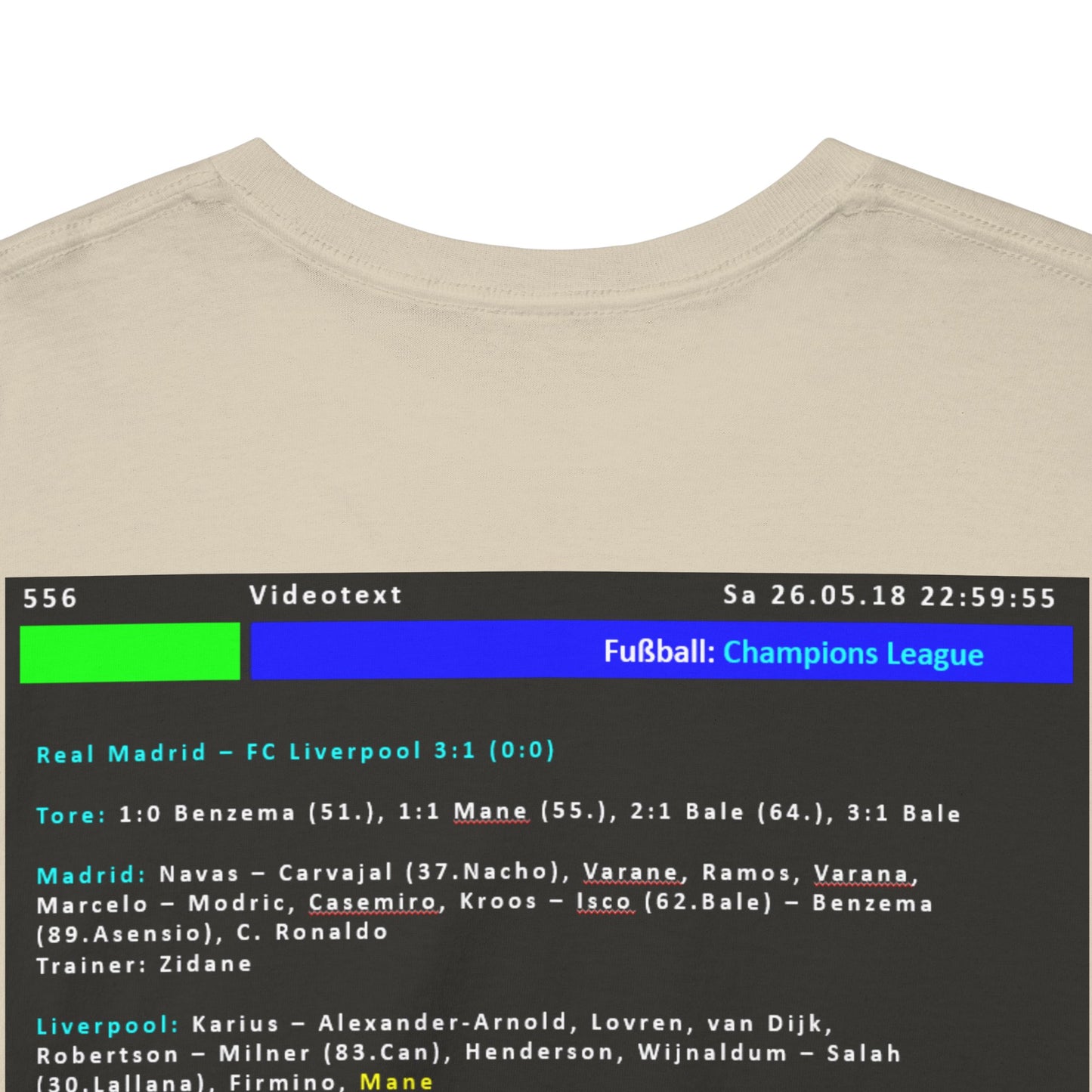 Champions League Finale 2018 Videotext Shirt -  Real Madrid vs FC Liverpool