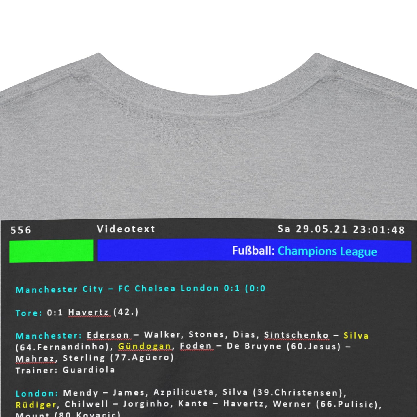 Champions League Finale 2021 Videotext Shirt -  Manchester City vs FC Chelsea London