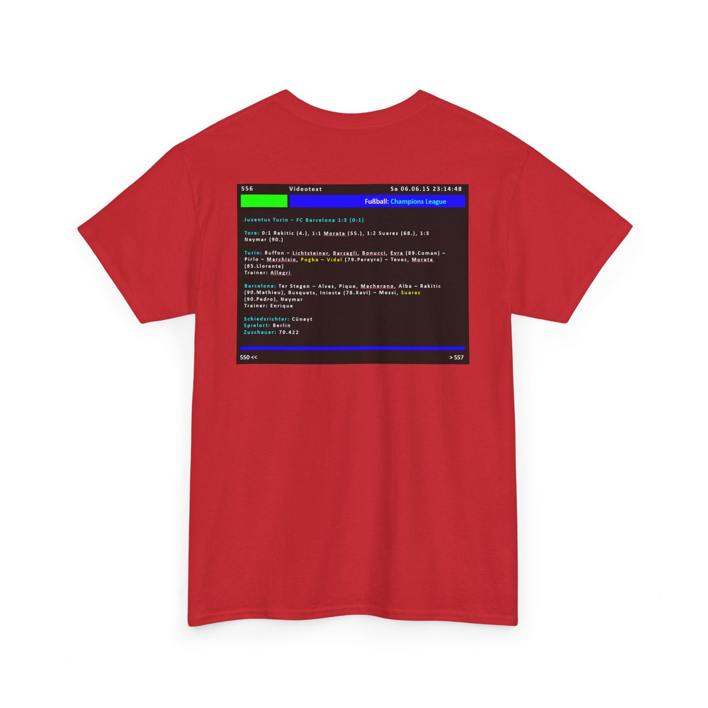 Champions League Finale 2015 Videotext Shirt -  Juventus Turin vs FC Barcelona