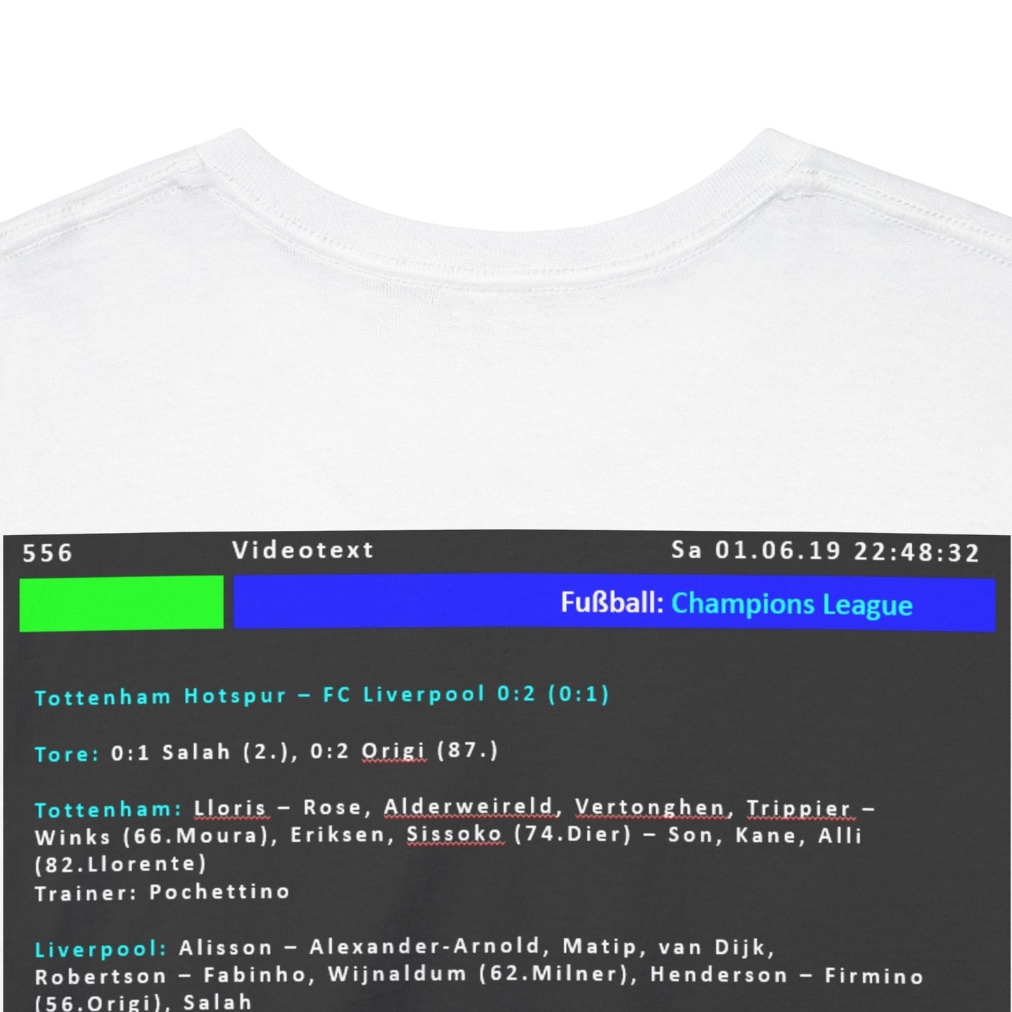 Champions League Finale 2019 Videotext Shirt -  Tottenham Hotspur vs FC Liverpool