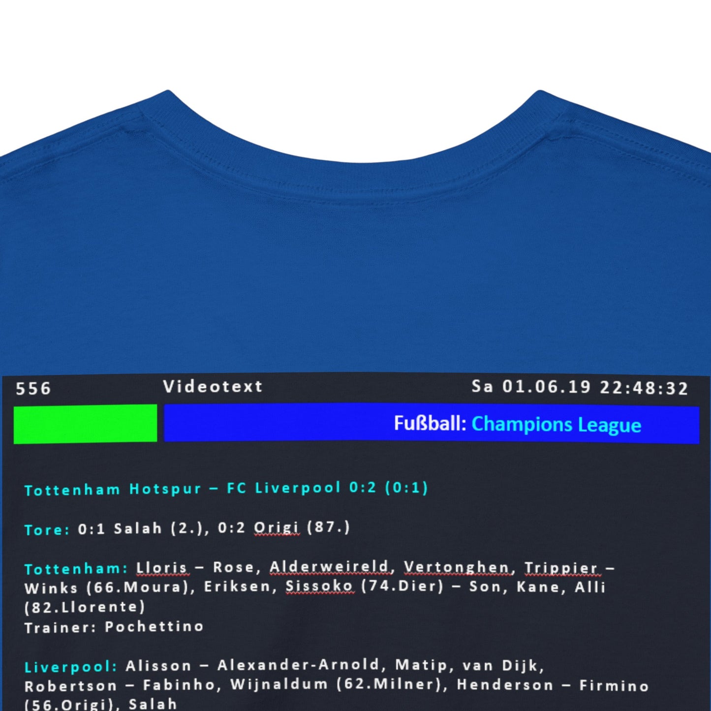 Champions League Finale 2019 Videotext Shirt -  Tottenham Hotspur vs FC Liverpool