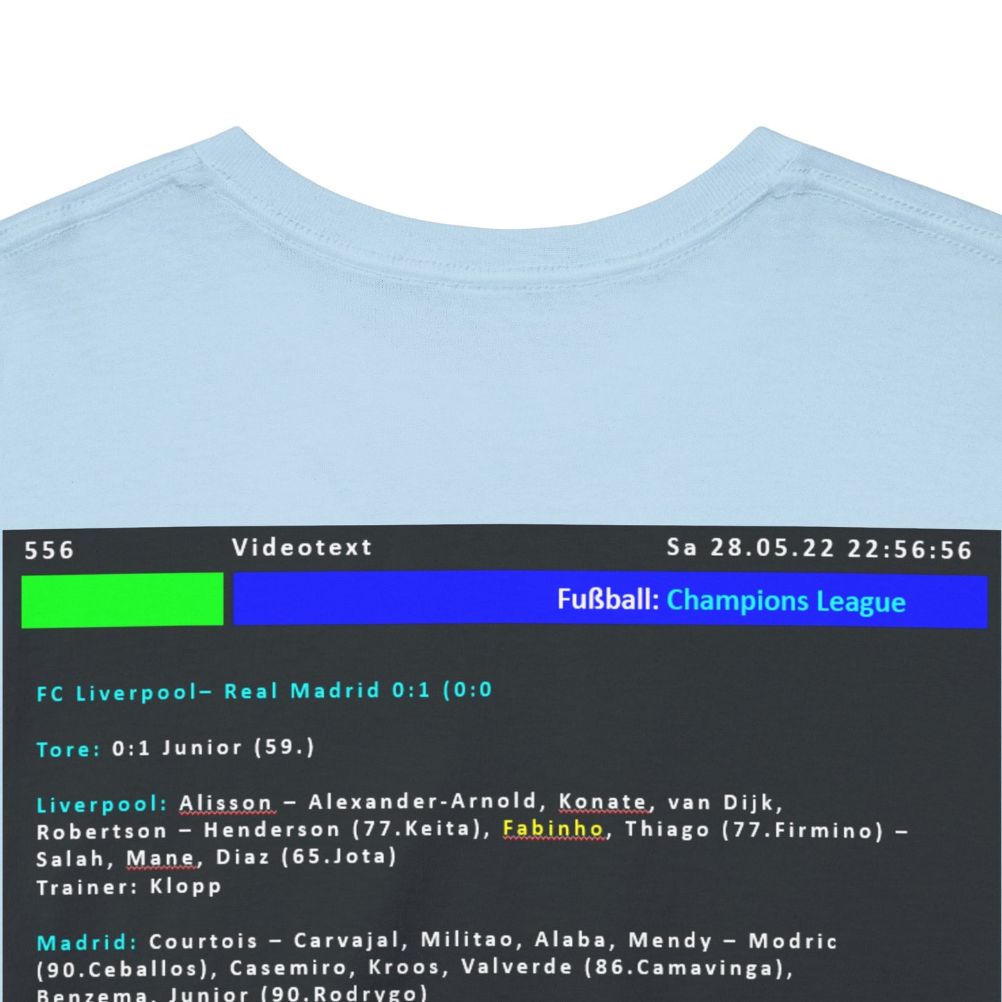 Champions League Finale 2022 Videotext Shirt -  FC Liverpool vs Real Madrid