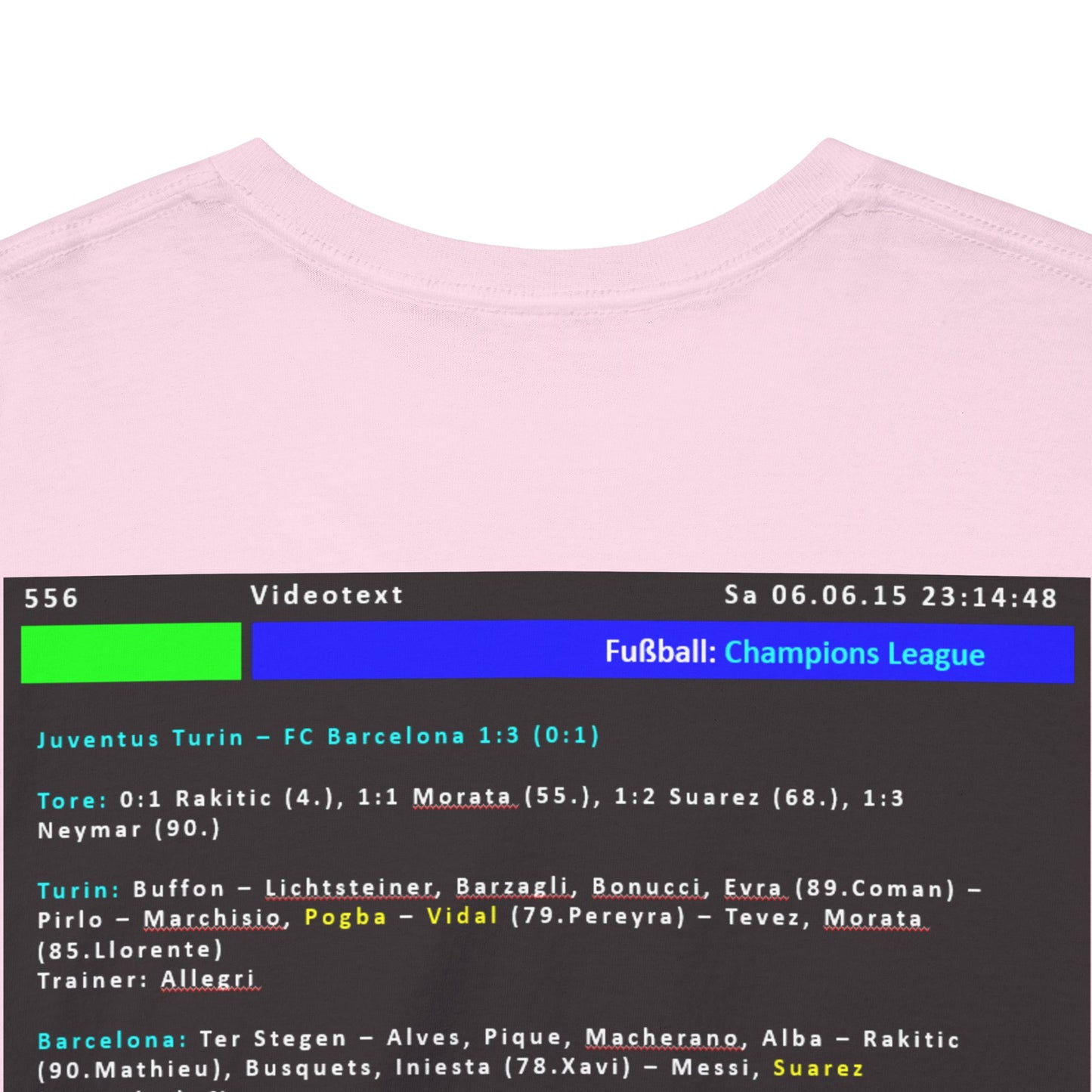 Champions League Finale 2015 Videotext Shirt -  Juventus Turin vs FC Barcelona